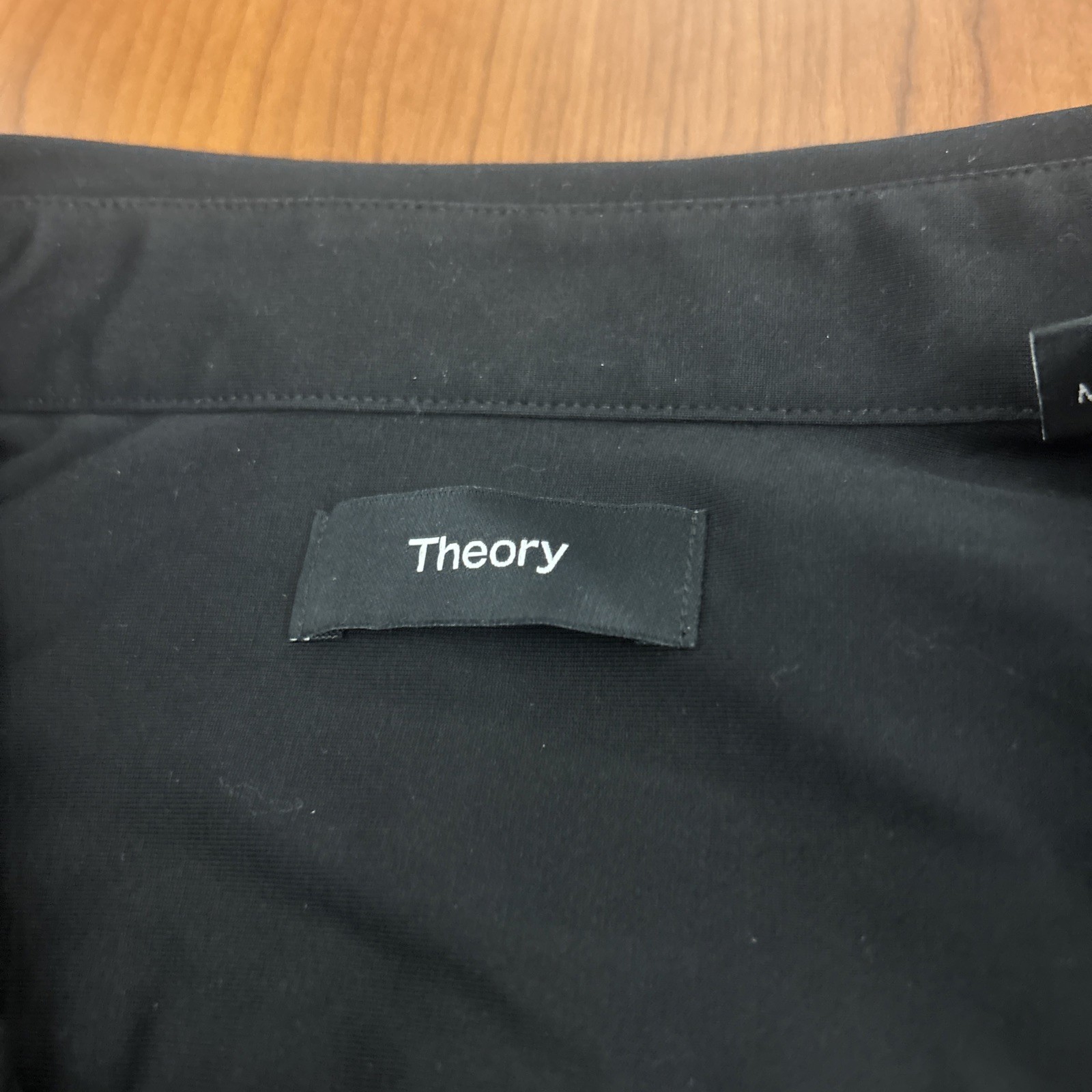 Theory Mens Medium Shirt Cotton Poly Black Style Sylvain Nd_Structure Knit
