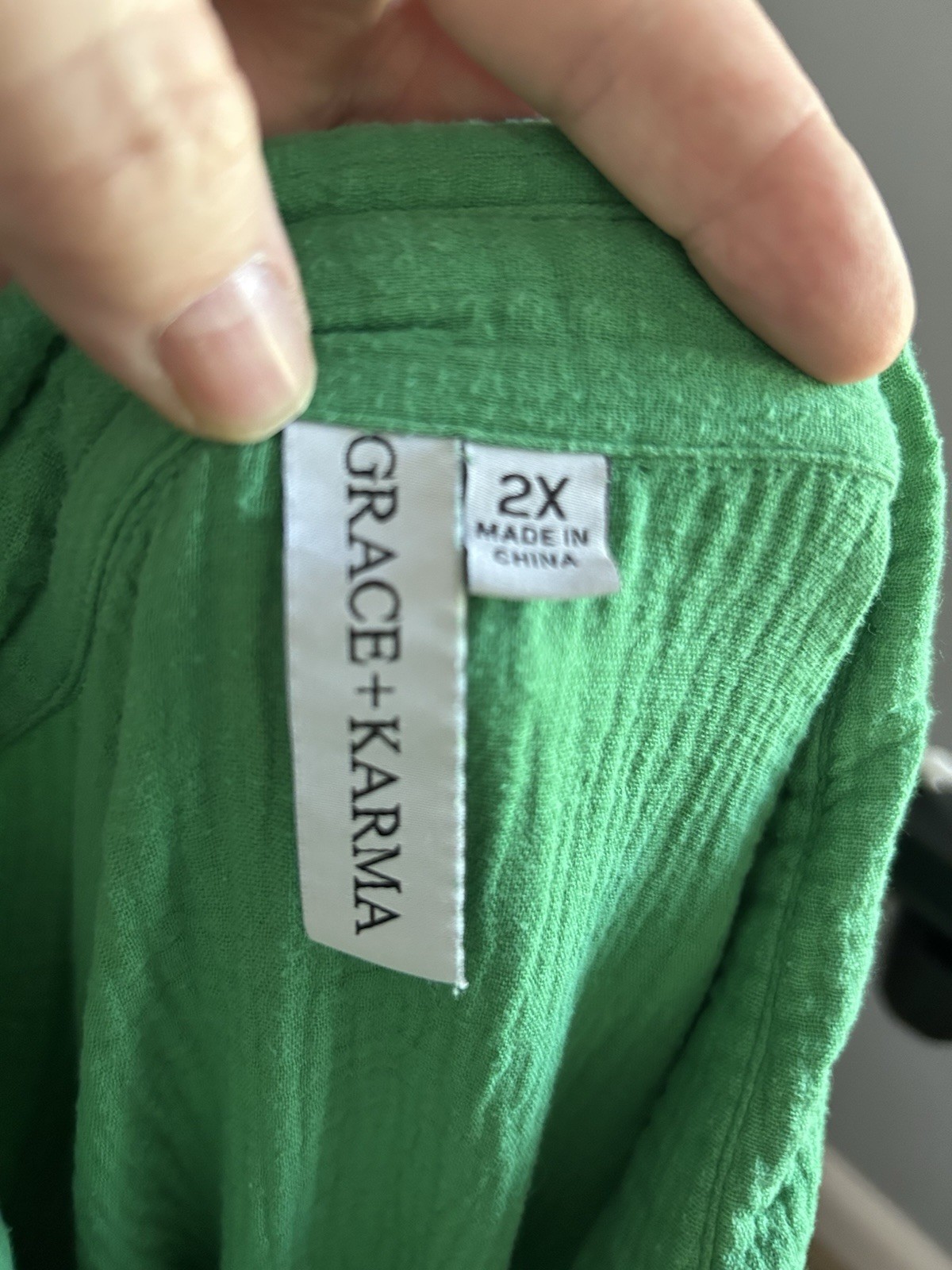 Grace & Karma cotton gauze button-down shirt. Size 2xl