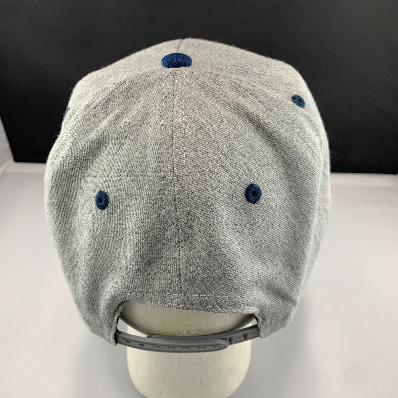New Decky 6020 Snapback Hat Blank Flat Bill High Profile Cap Heather Gray Navy