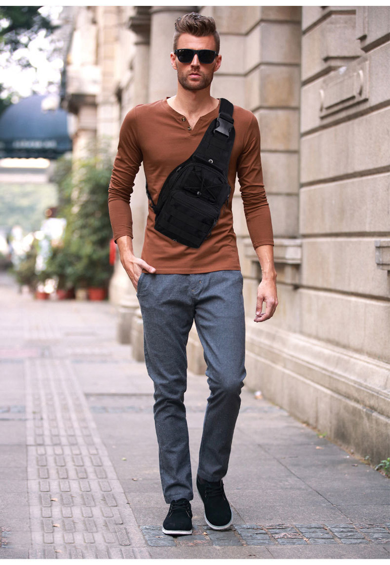 Outdoor Hiking Tactical Sling Backpack Men’s Molle Travel Chest Shoulder Bag