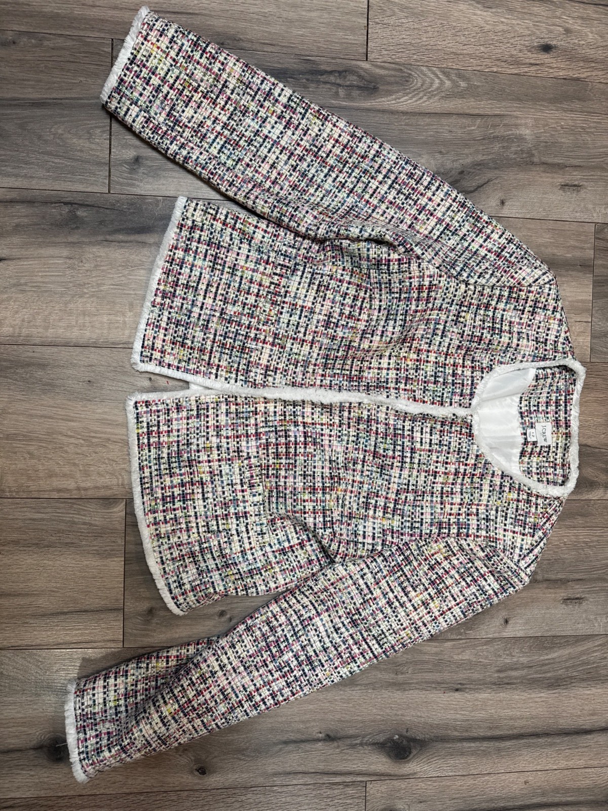 J. Crew Womens Tweed Jacket & Skirt Set Multicolor Size 12 Made In China