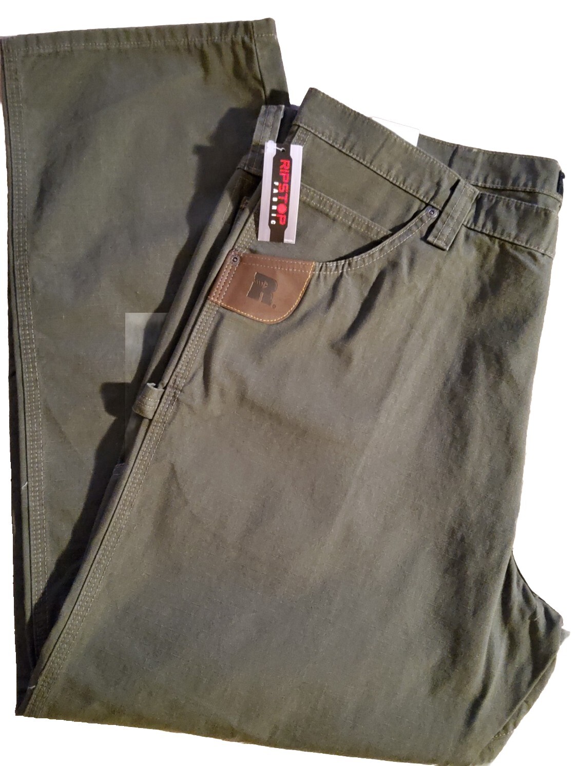 Wrangler Riggs Workwear Green Relaxed Fit RipStop Fabric Carpenter Jean sz 42×32