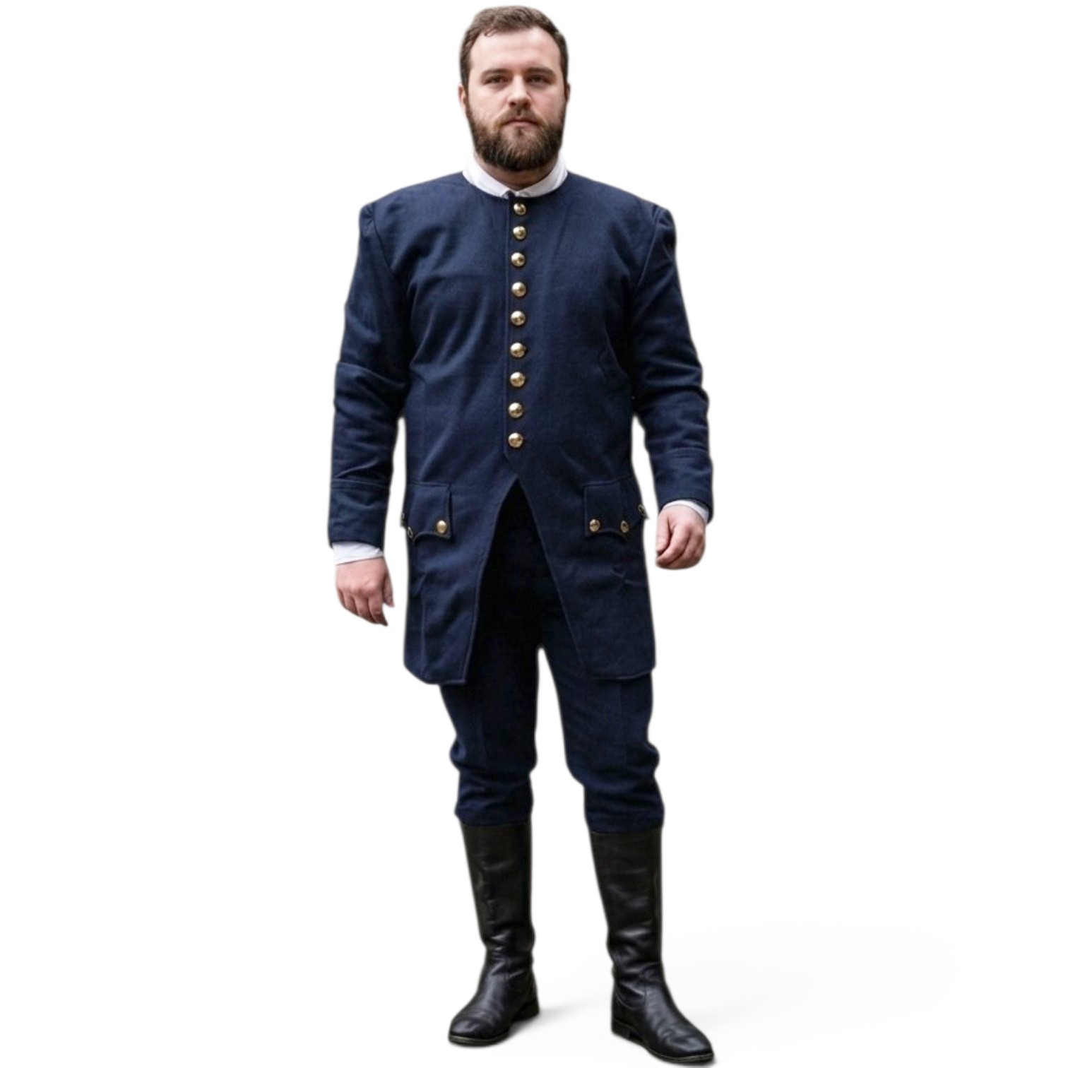 Blue colonial Tailcoat Men’s Military Uniform Jacket Victorian Costume Coat
