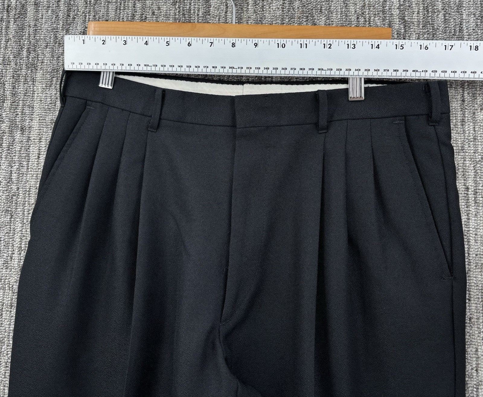 VTG Men’s Baggy Wide Black Pleated Dress Pants 34×31 Talon Zipper 10” Leg