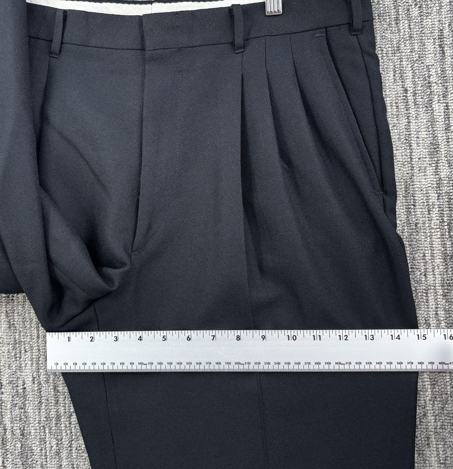 VTG Men’s Baggy Wide Black Pleated Dress Pants 34×31 Talon Zipper 10” Leg