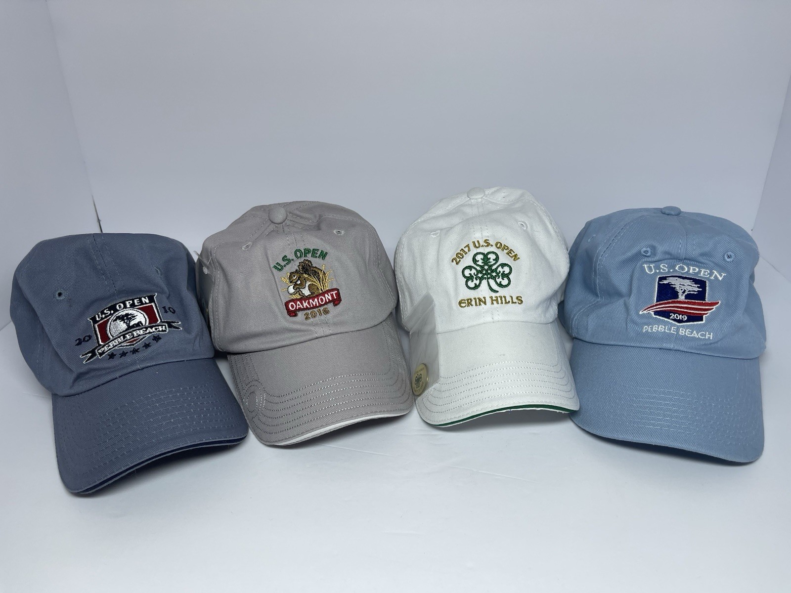 Lot Of 4 – US Open USGA Member Golf Hats. Years 2010,2016,2017,2019