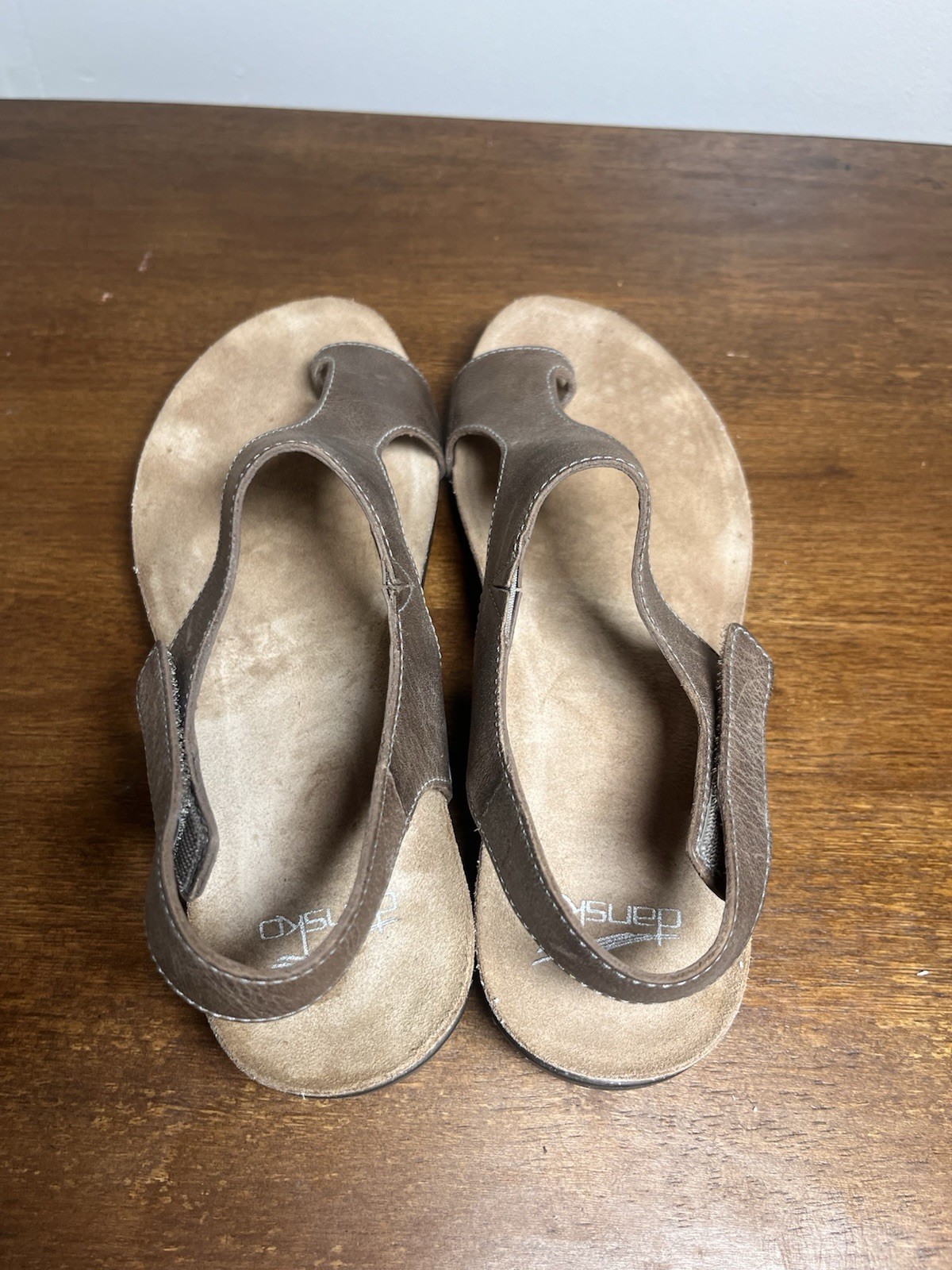 Dansko Reece Toe Loop Sandals Brown Slingback Leather 40 Women’s