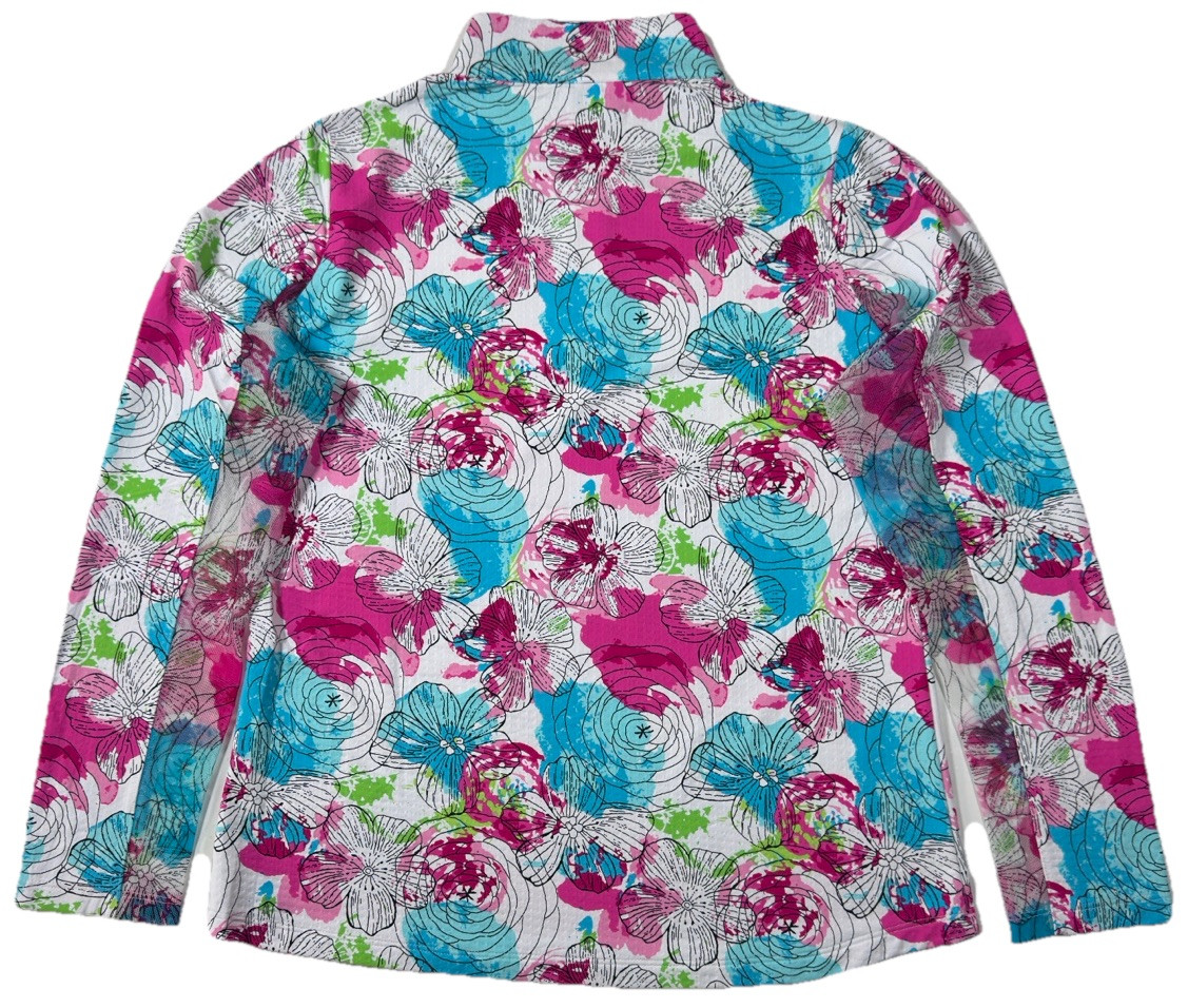 NWT IBKUL Golf Tennis 1/4 Zip Top XS S M L XL Activewear Longsleeve Floral T6