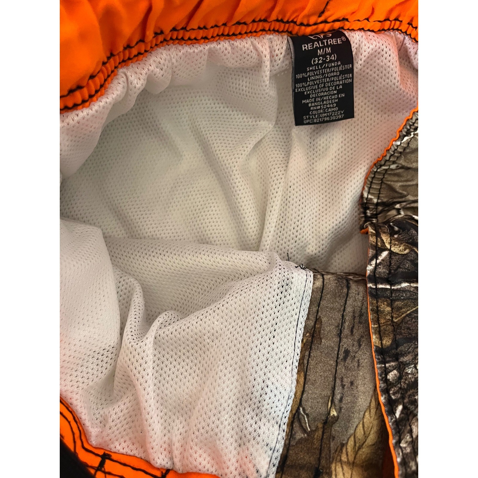 Realtree Swim Trunks Men’s M Camo Board Shorts Cargo Pocket UM17222V