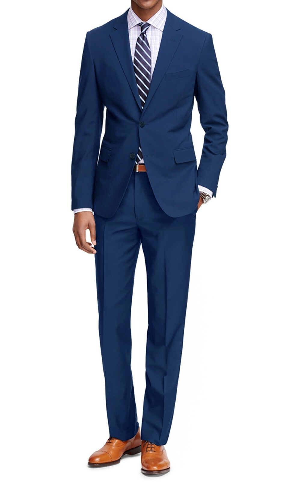 Braveman Men’s Two Piece Classic Regular Fit Suits Jacket and Pant 2 Piece Set