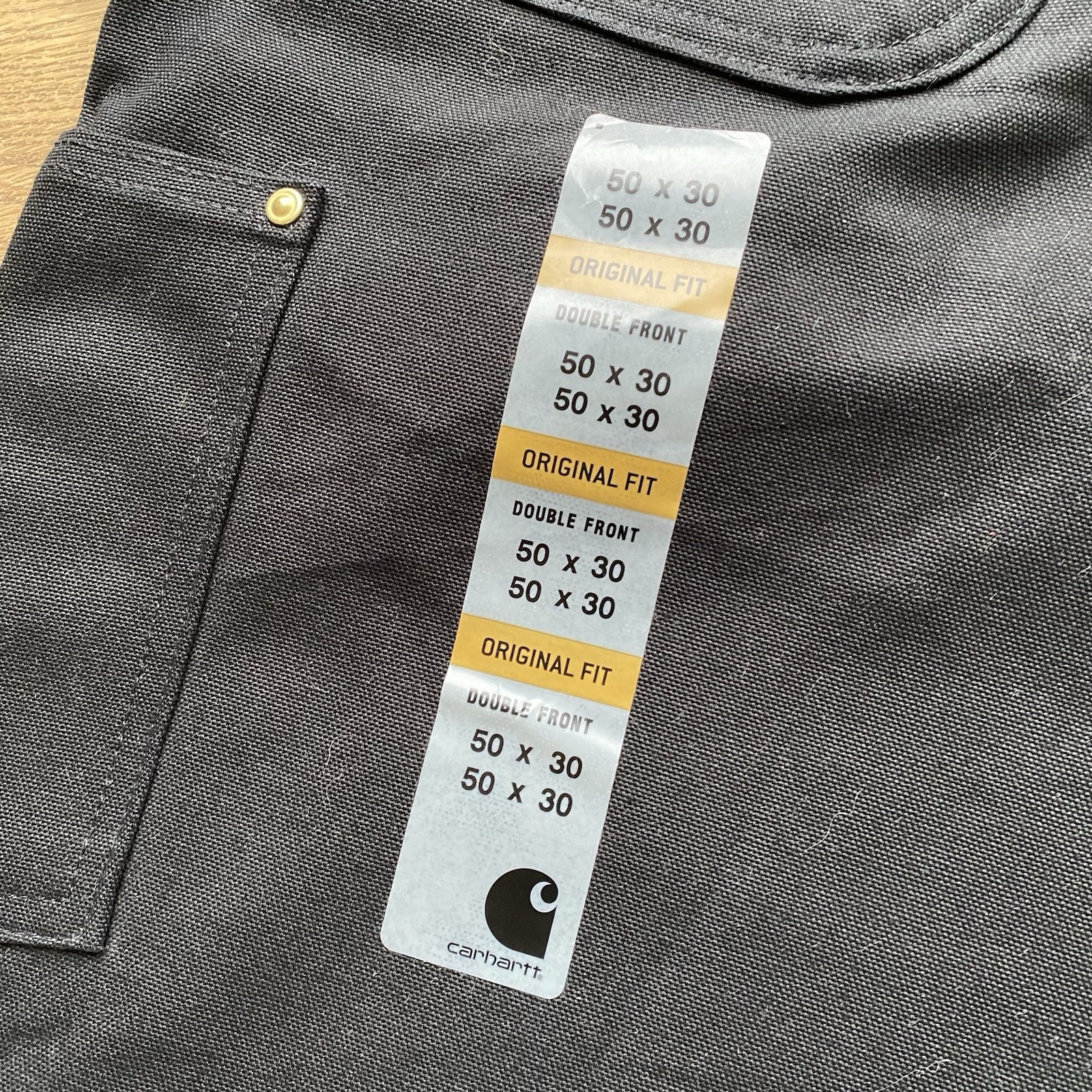 Carhartt NWT B01 BLK Double Front Pants Black Made In USA Mens 50 Duck Canvas