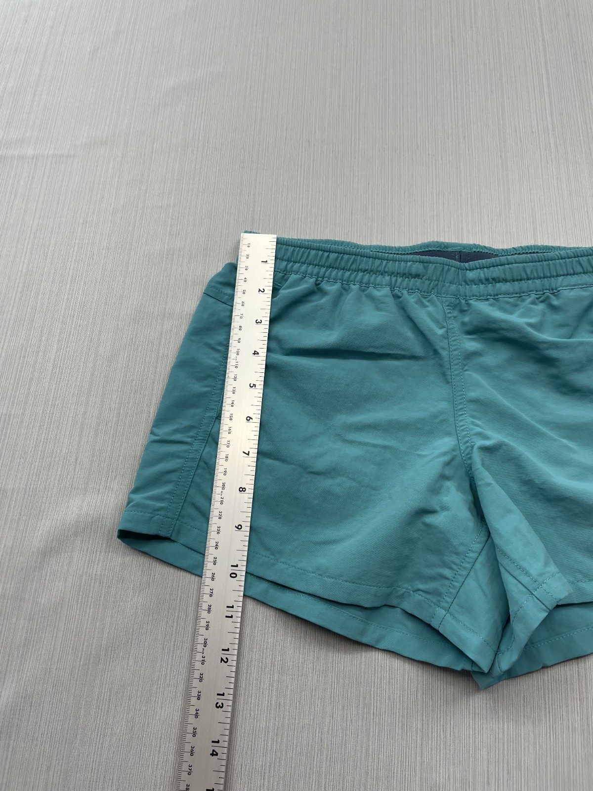 New Patagonia Boys Kids Baggies Shorts 4″ Unlined Sz Large (12) Blue Green