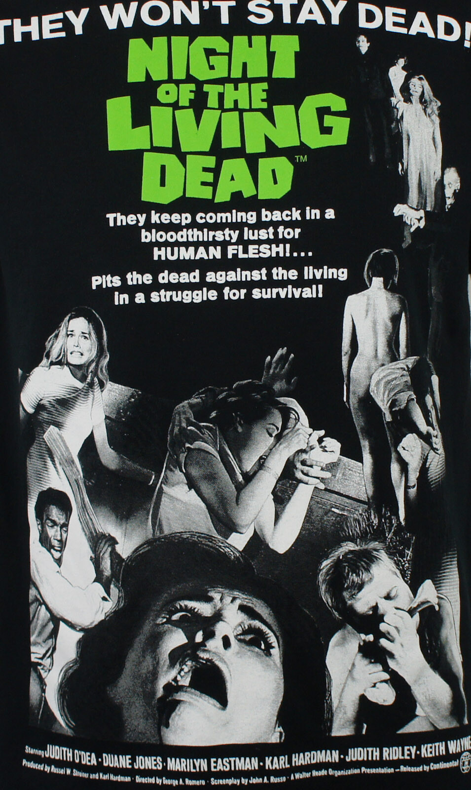 Authentic Romero’s Night Of the Living Dead Movie Poster T-Shirt S M L XL 2XL