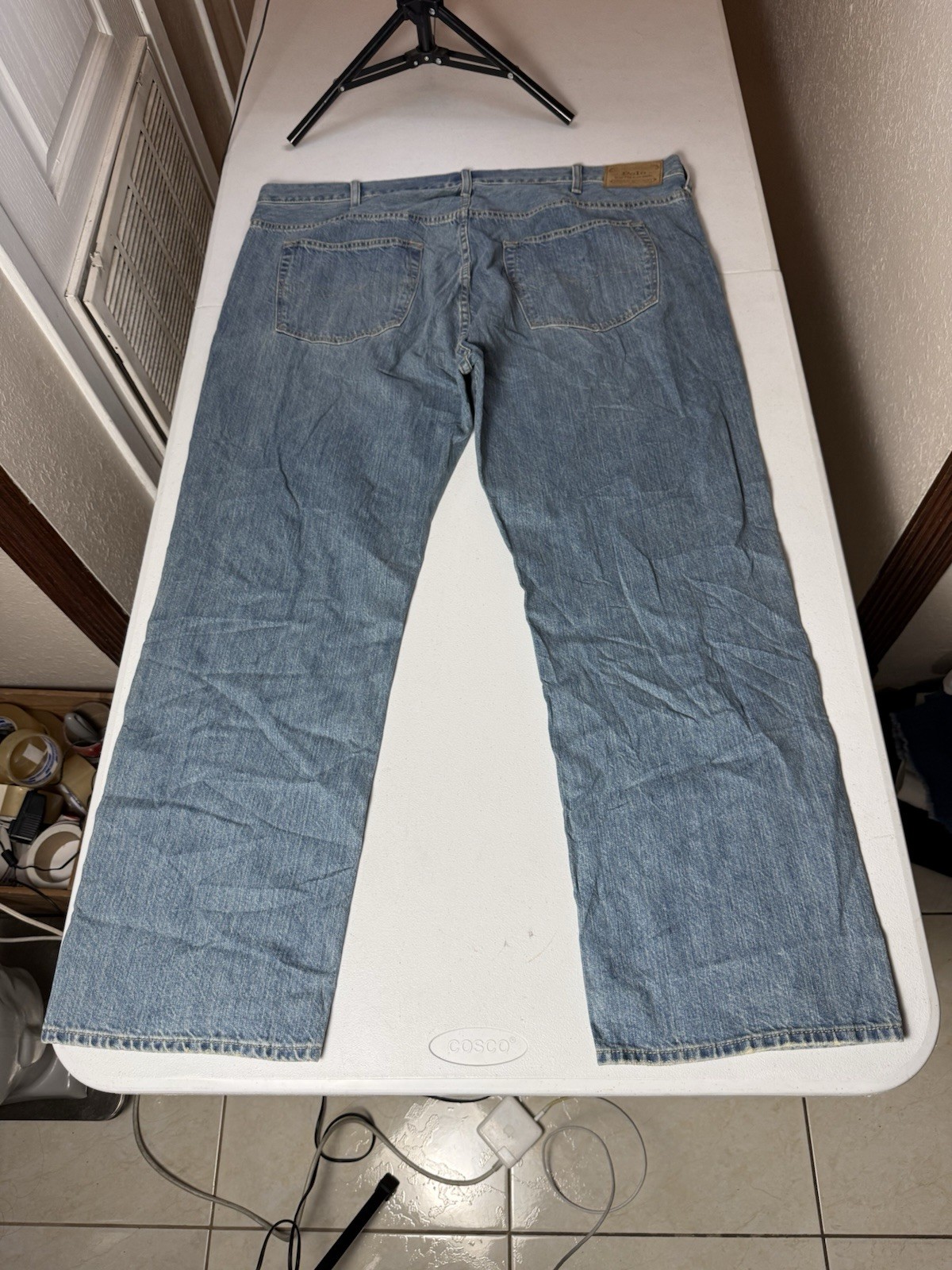 Polo Ralph Lauren Men Hampton Relaxed Straight Jeans 44X30 Blue Pocket Denim NEW