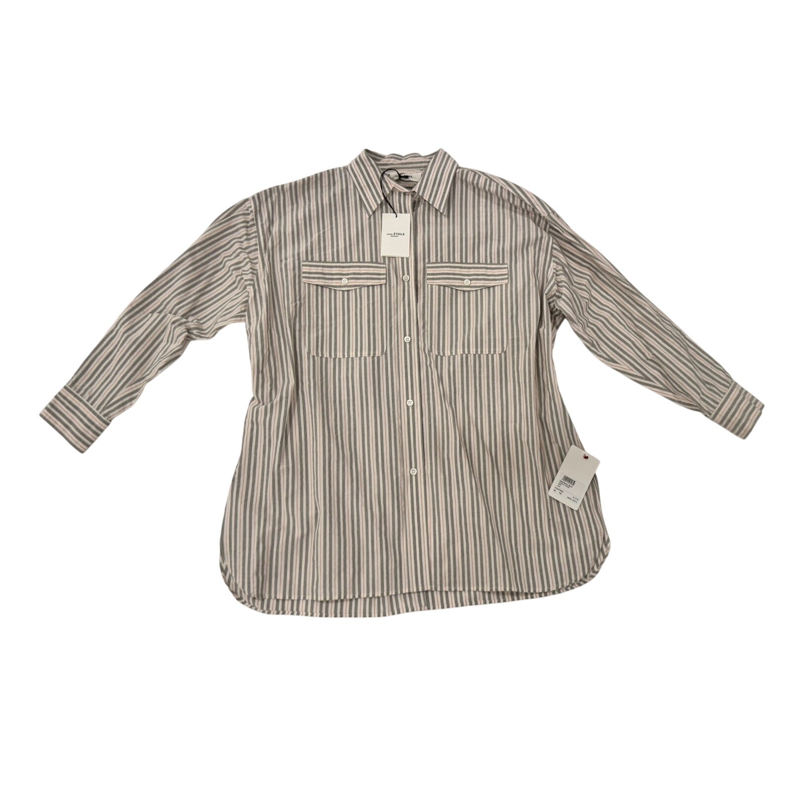 Isabel Marant Ajady Striped Button Down Shirt Women’s FR 36 Cotton French NWT