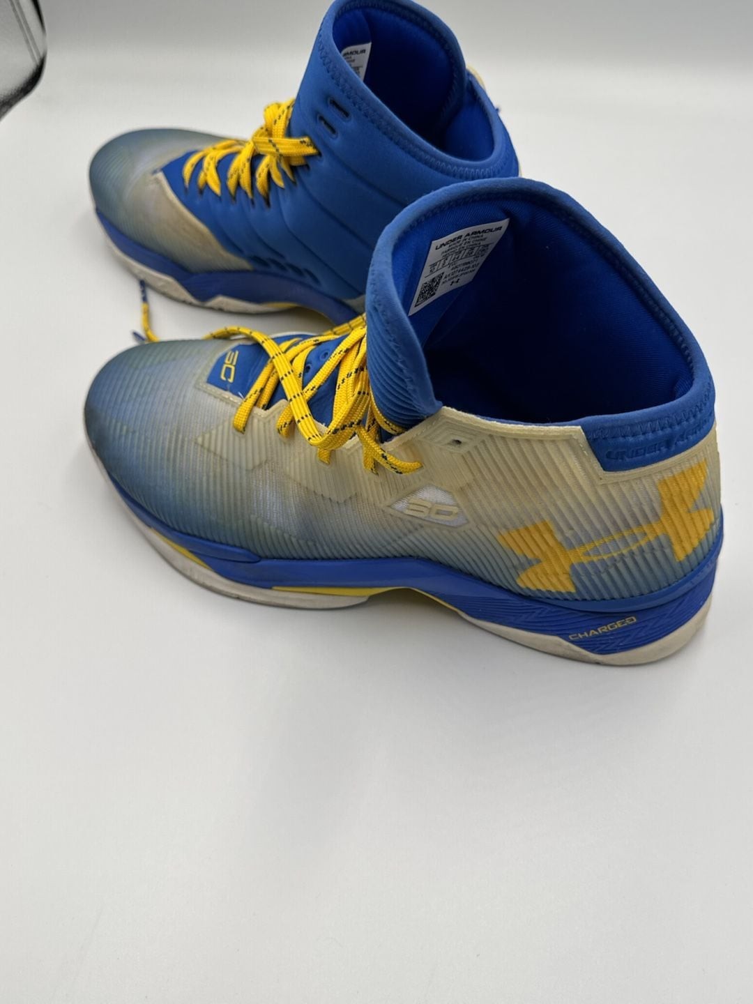Under Armour Curry 3 Size 10 Basketball Shoes Blue Yellow