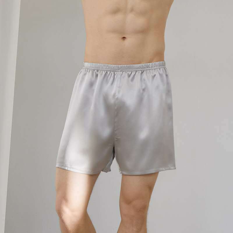 Men’s 19MM 100% Silk Boxer Shorts Silk Nightwear Sleepwear Pajamas