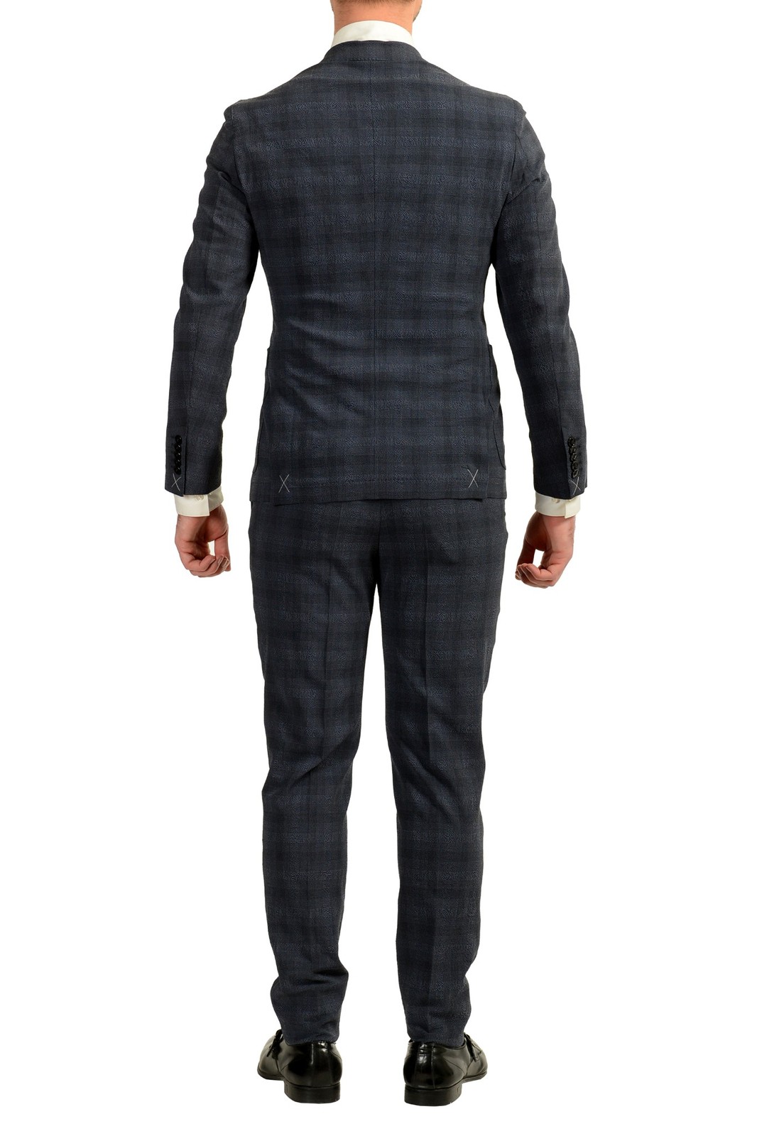 Hugo Boss Men’s “T-Novem/Brite” Plaid Wool Silk Two Button Suit US 40R IT 50R