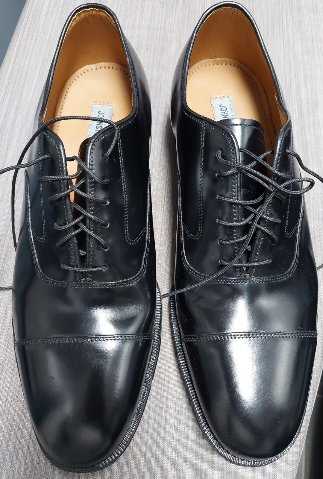 Johnston Murphy Men’s Optima Melton Cap Toe Shoes Sz 10.5 E/C Black