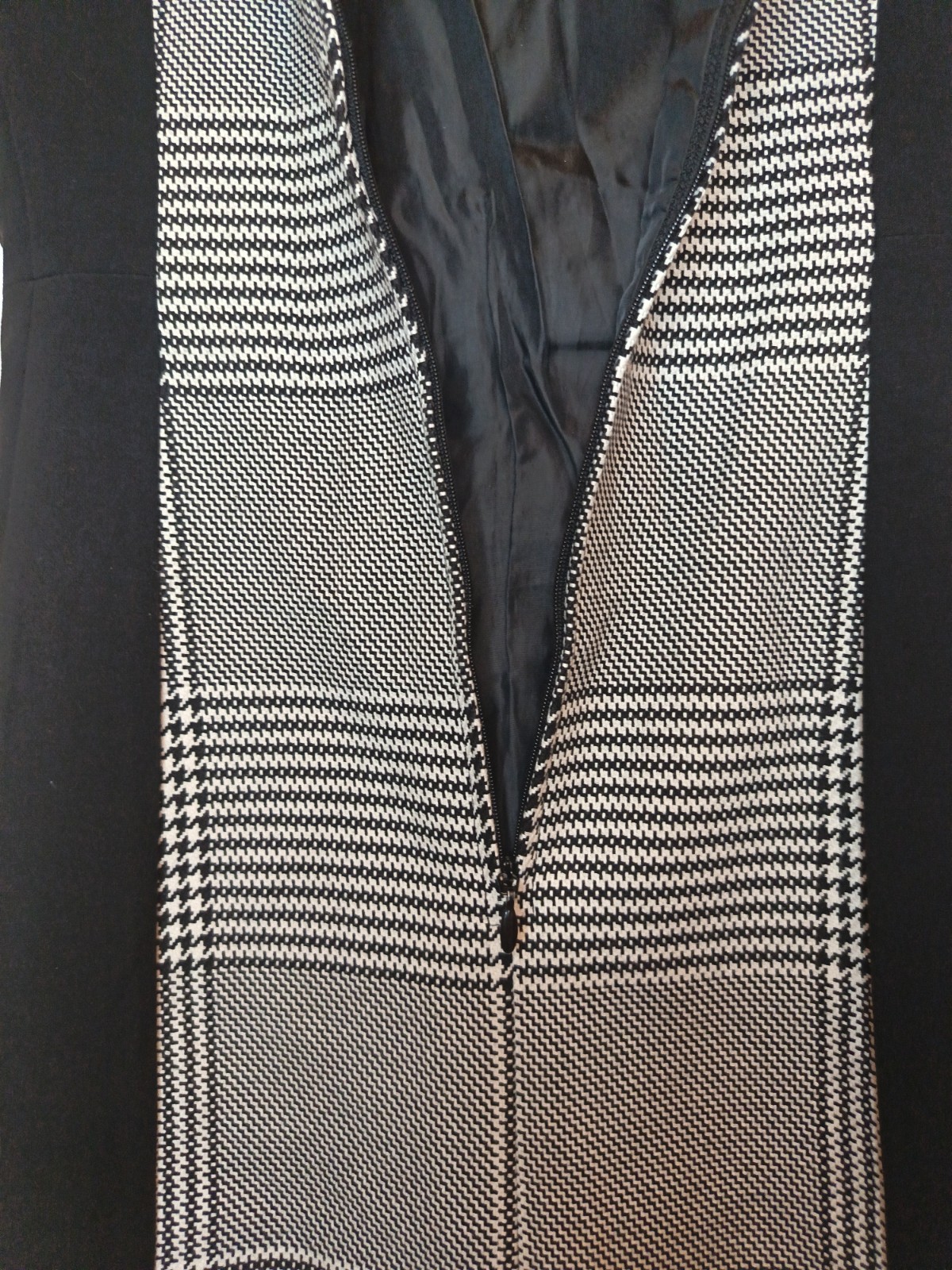 Black White Checkered Slimming Work Smart Dress Size 10 Office Wear Houndstooth