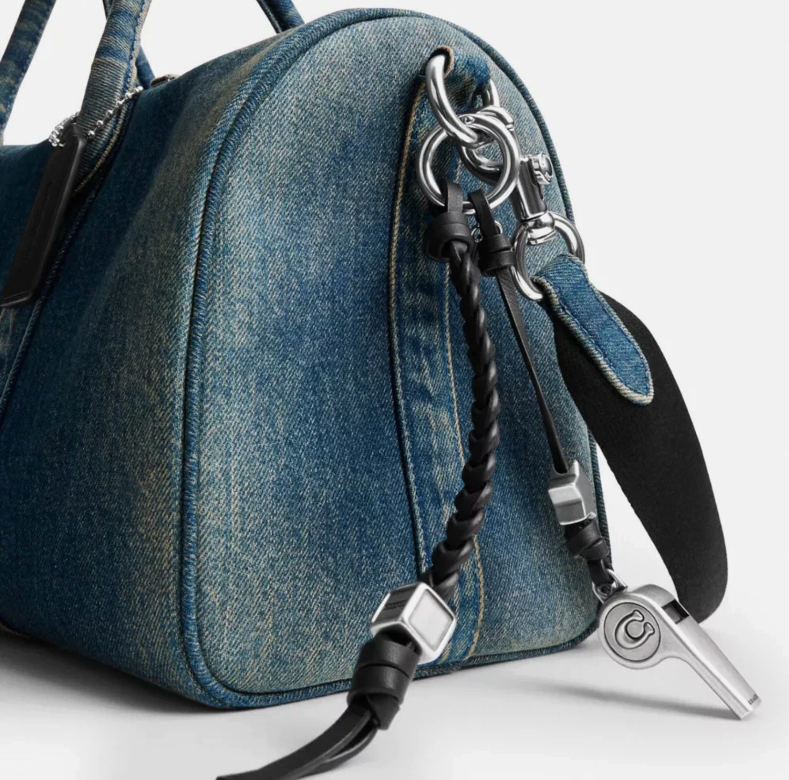 COACH Compass Bag 35 in Loved Denim CDU95 DDE Dark Denim_NWT_Expedited