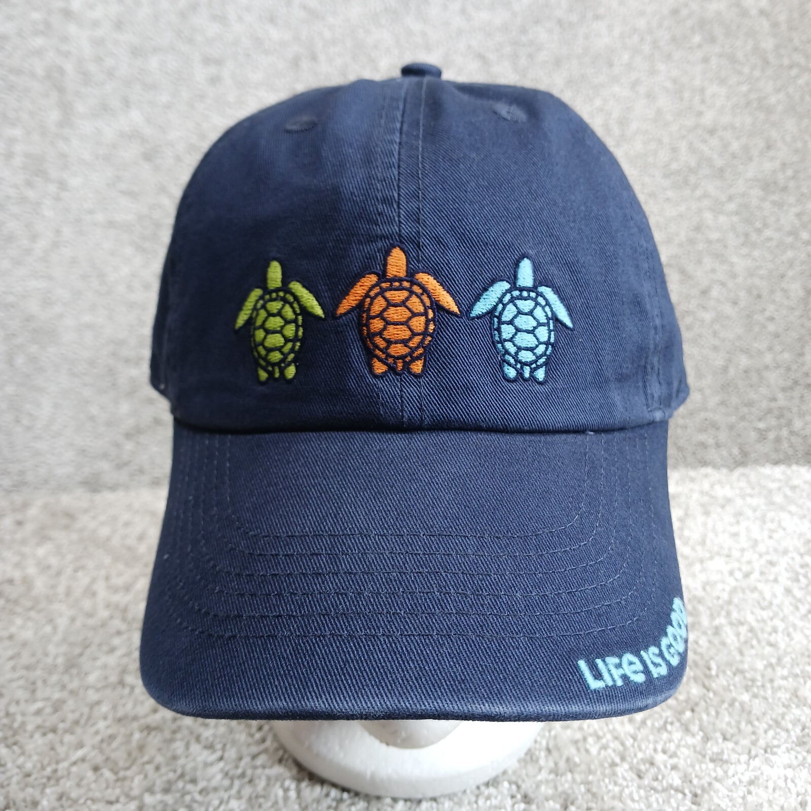 Life Is Good Hat Adult One Size Adjustable Blue Turtles Beach Summer Relax New