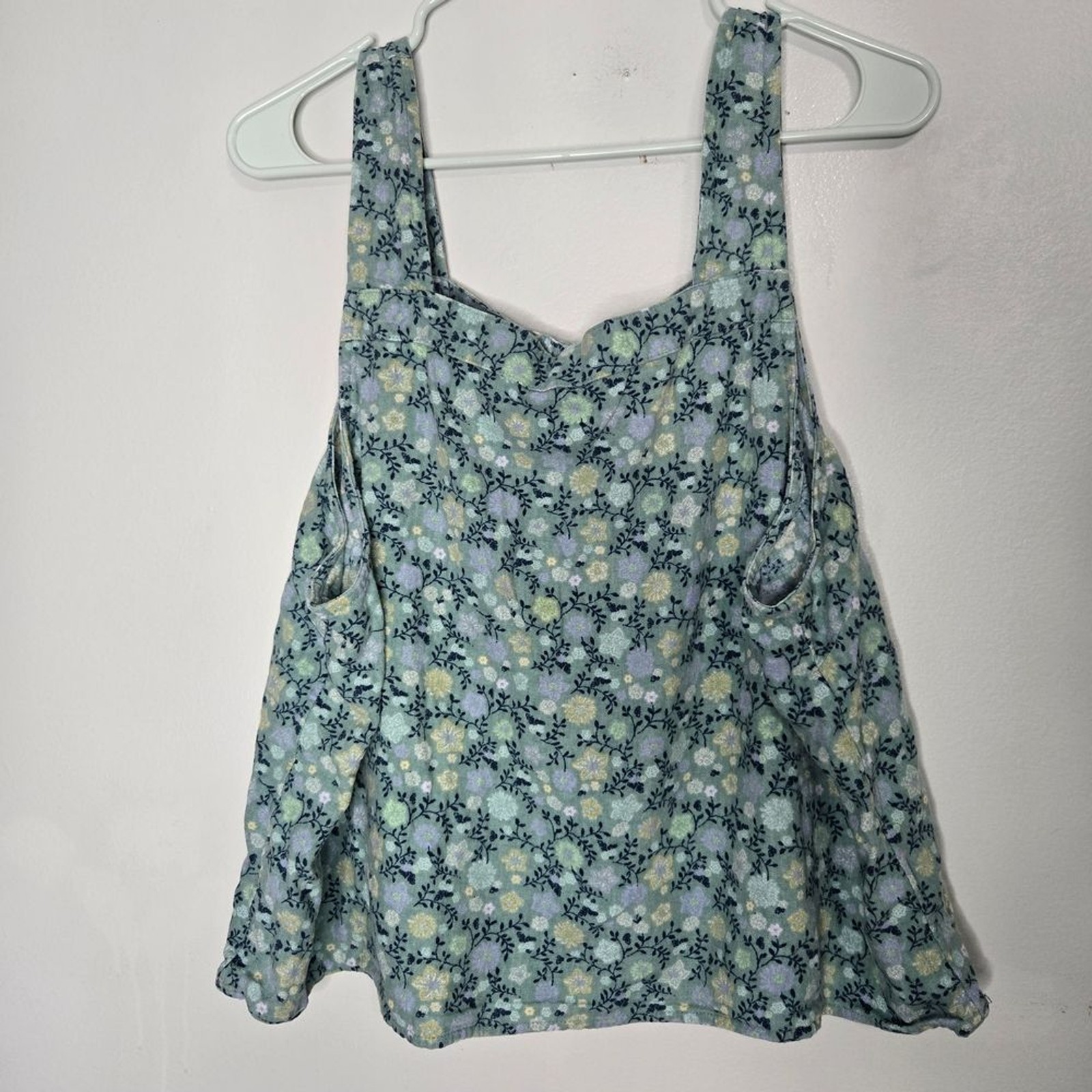 Sonoma Goods for Life Teal Floral Square-Neck Top XXL