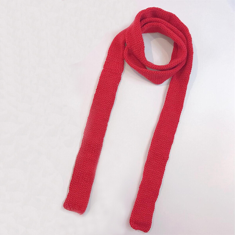 Knitted Ribbon Skinny Neckerchief Scarf Sash Belt Waistband Strap Colorful Craft