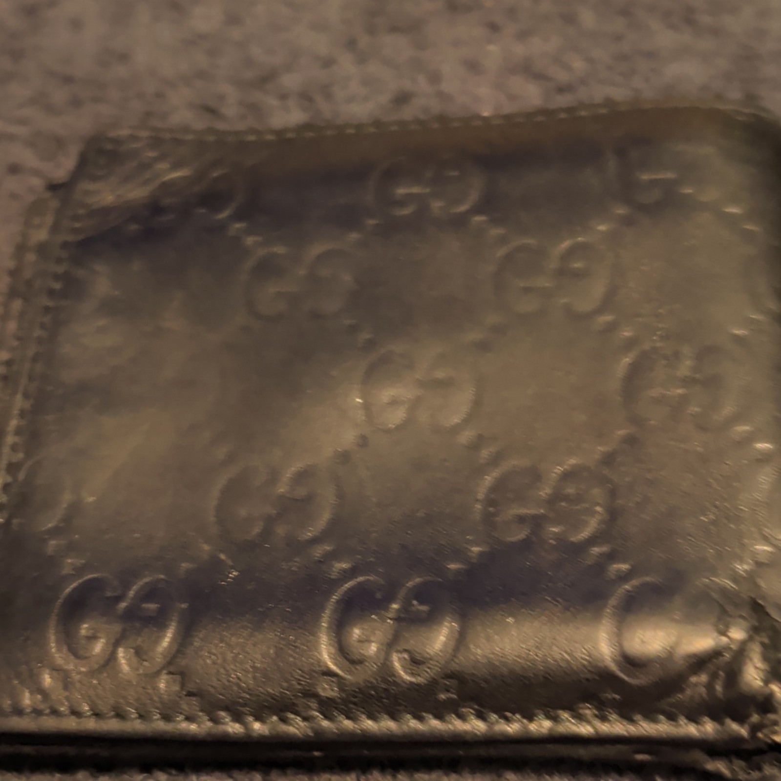 PRE-OWNED Gucci Men’s Black GG Logo Bifold Wallet with Credit Card Slots