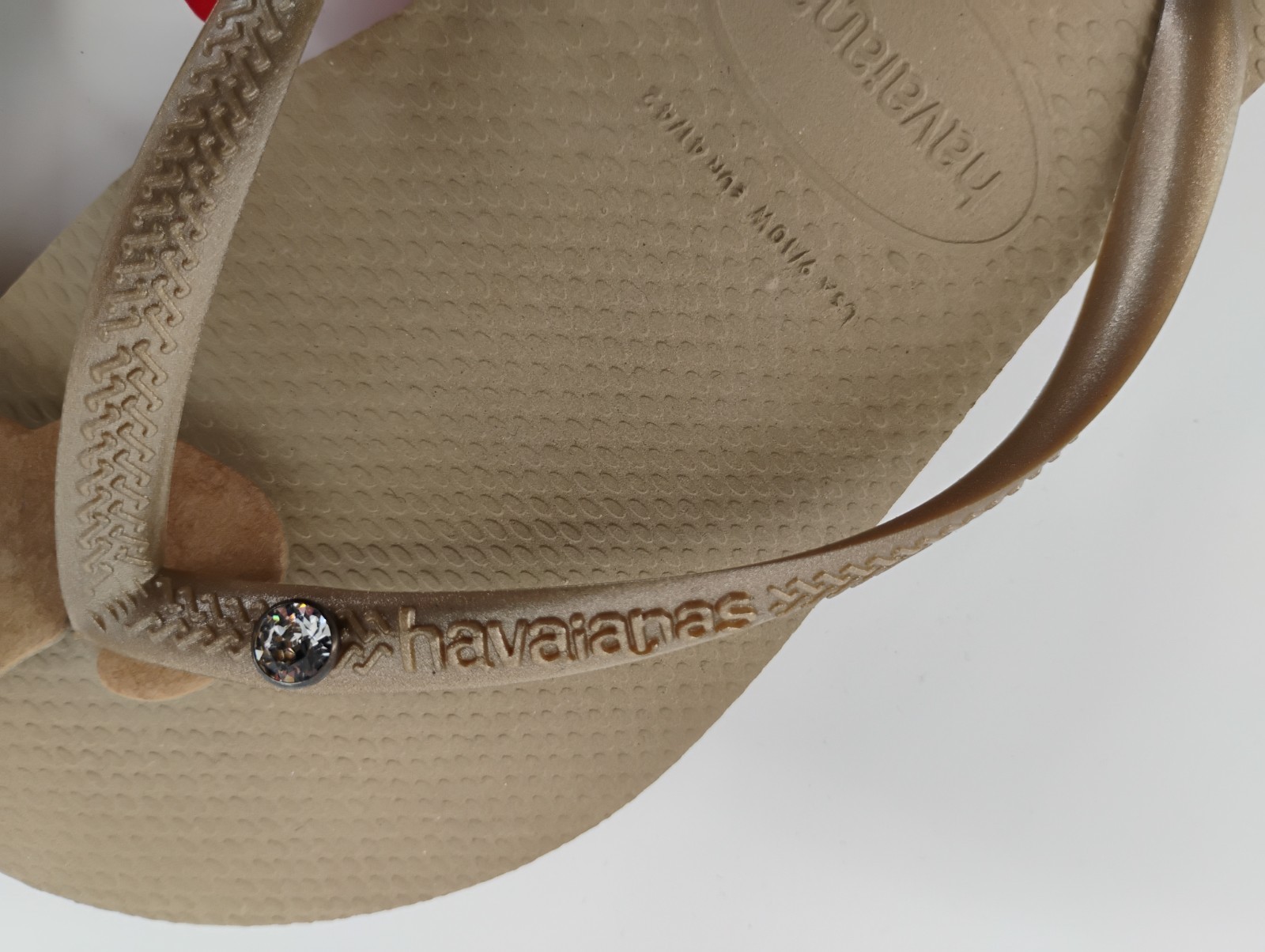 NEW Havaianas Sand Gray Light Gold Thong Flip Flops, Size 9/10w (39/40)