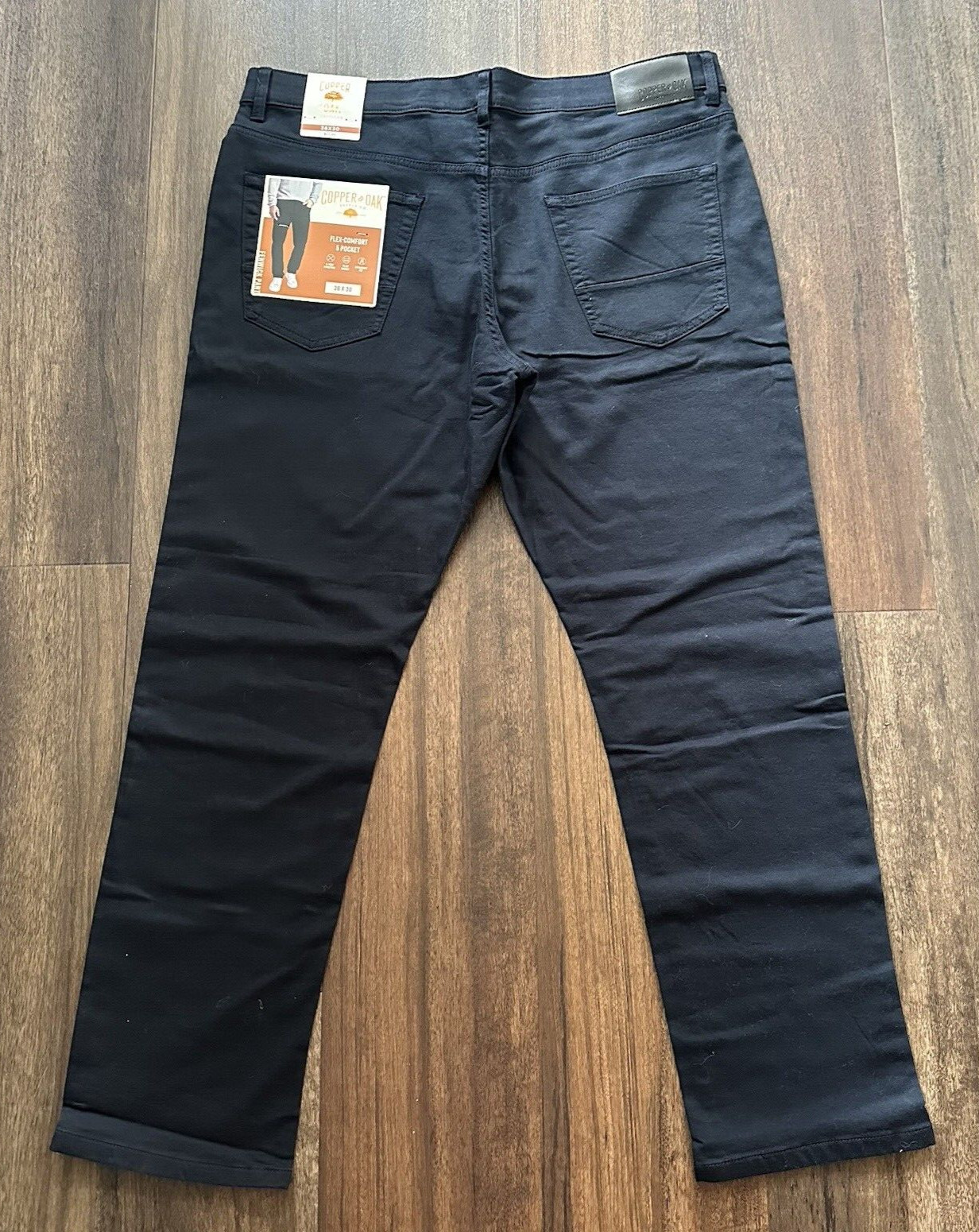Copper & Oak NWT Men’s 36×30 Fenwick Flex-Comfort 5-Pocket Pants Black NWT $65