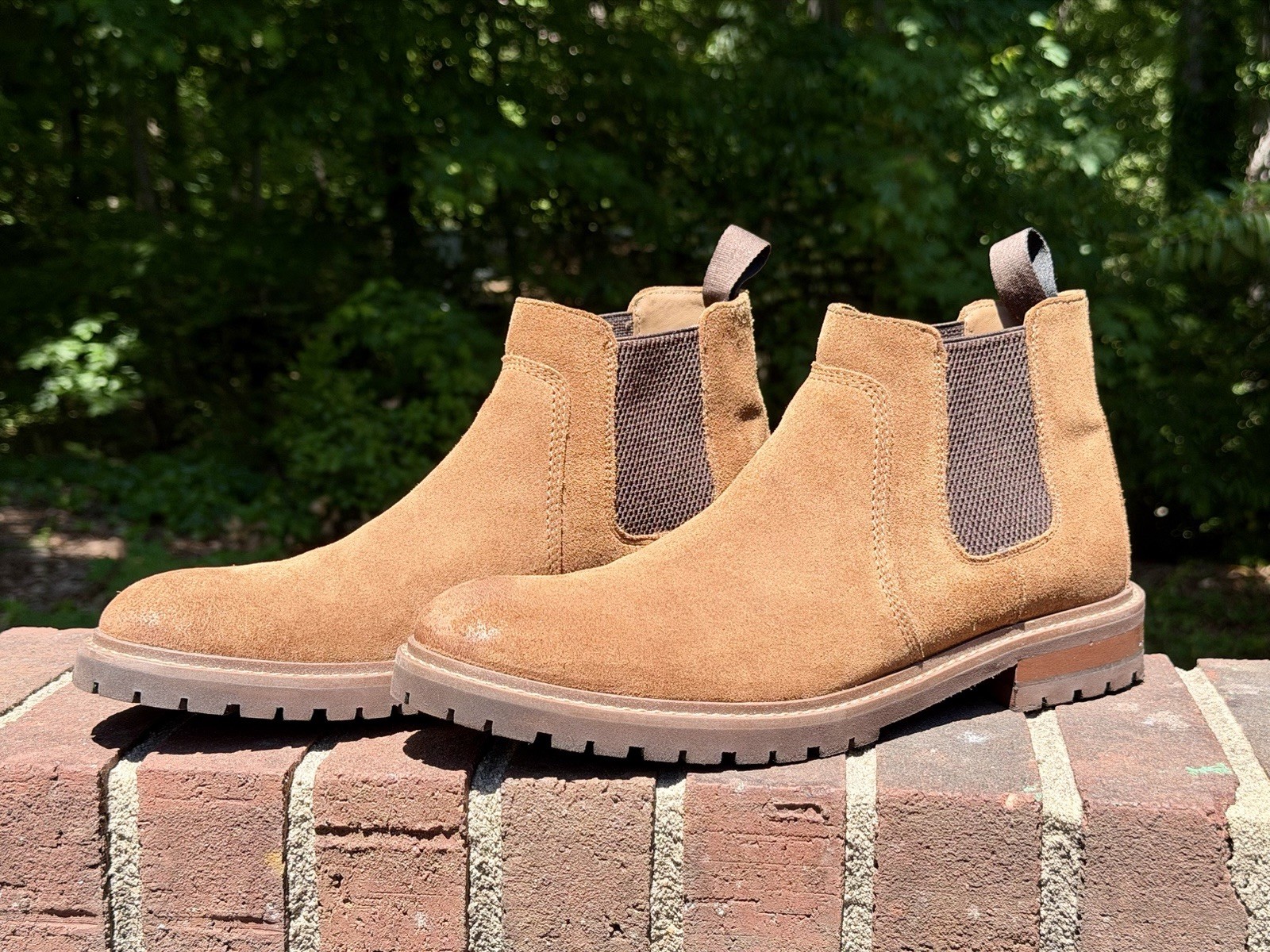 Johnston & Murphy Barrett Chelsea Boots Tan Oiled Suede TRUFOAM Men’s Size 10.5M