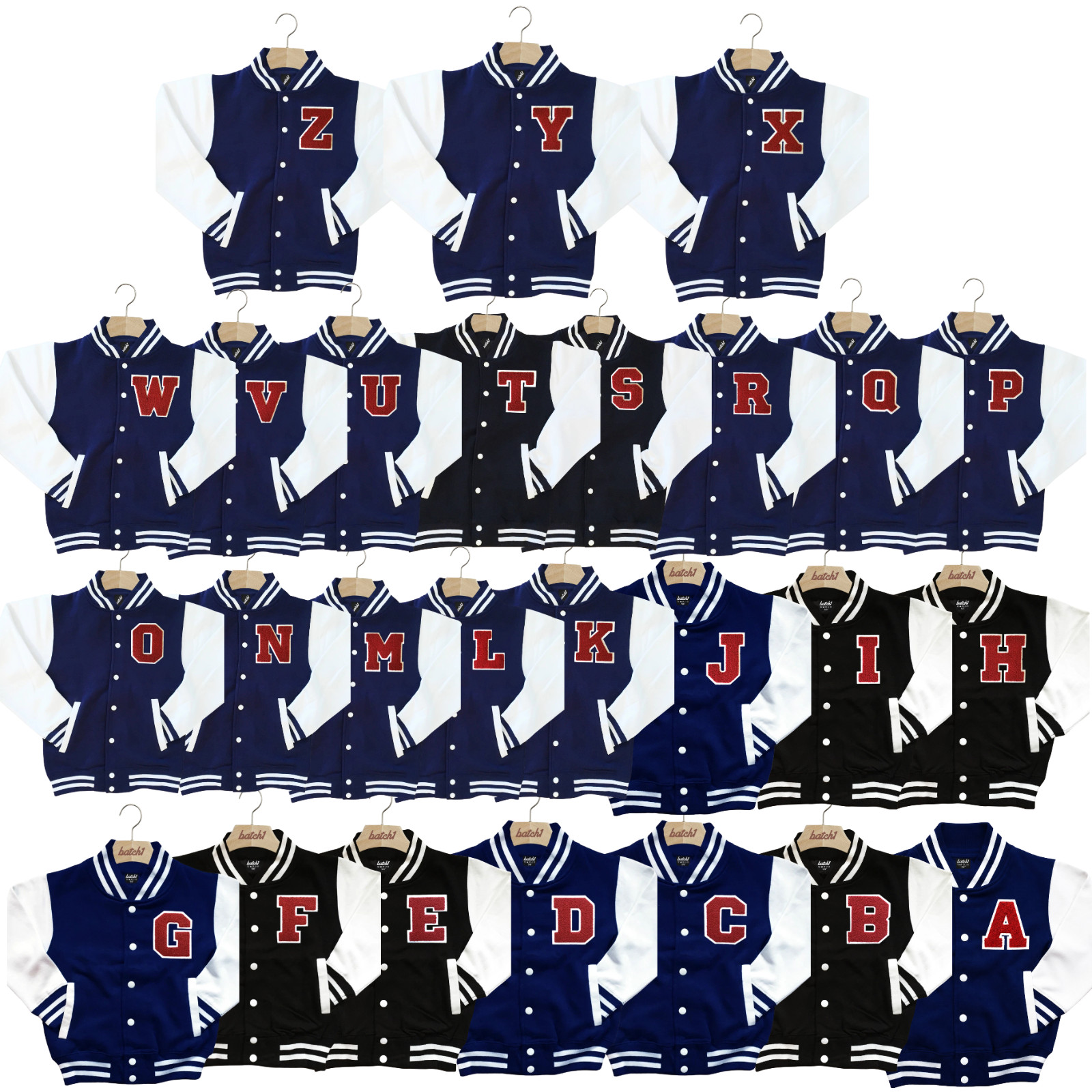 CLASSIC VARSITY BASEBALL JACKET UNISEX PERSONALIZED GENUINE US G COLLEGE LETTER