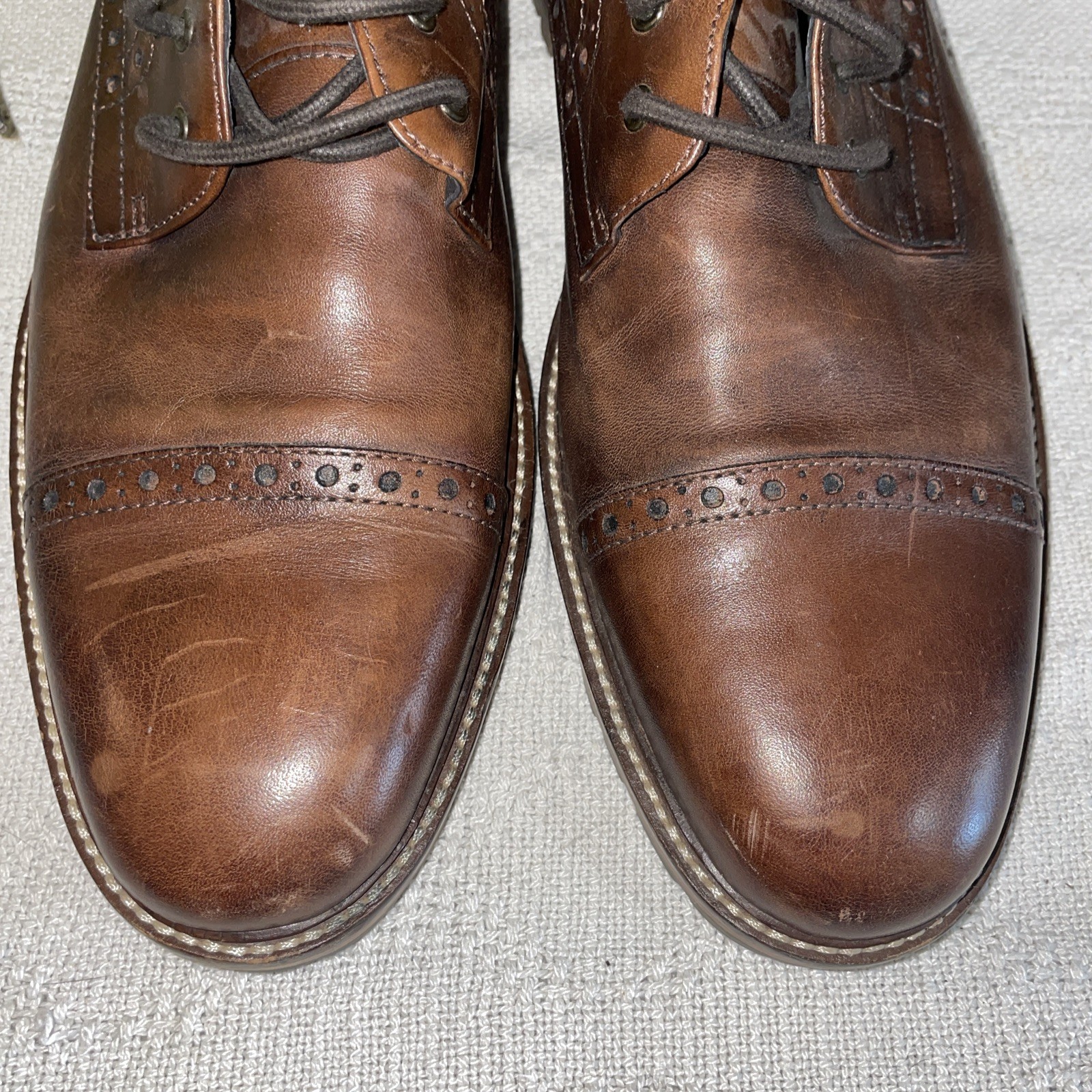 Johnston & Murphy 1850 Mens Ankle Boots Size 11 M Brown Leather Captoe Going Out