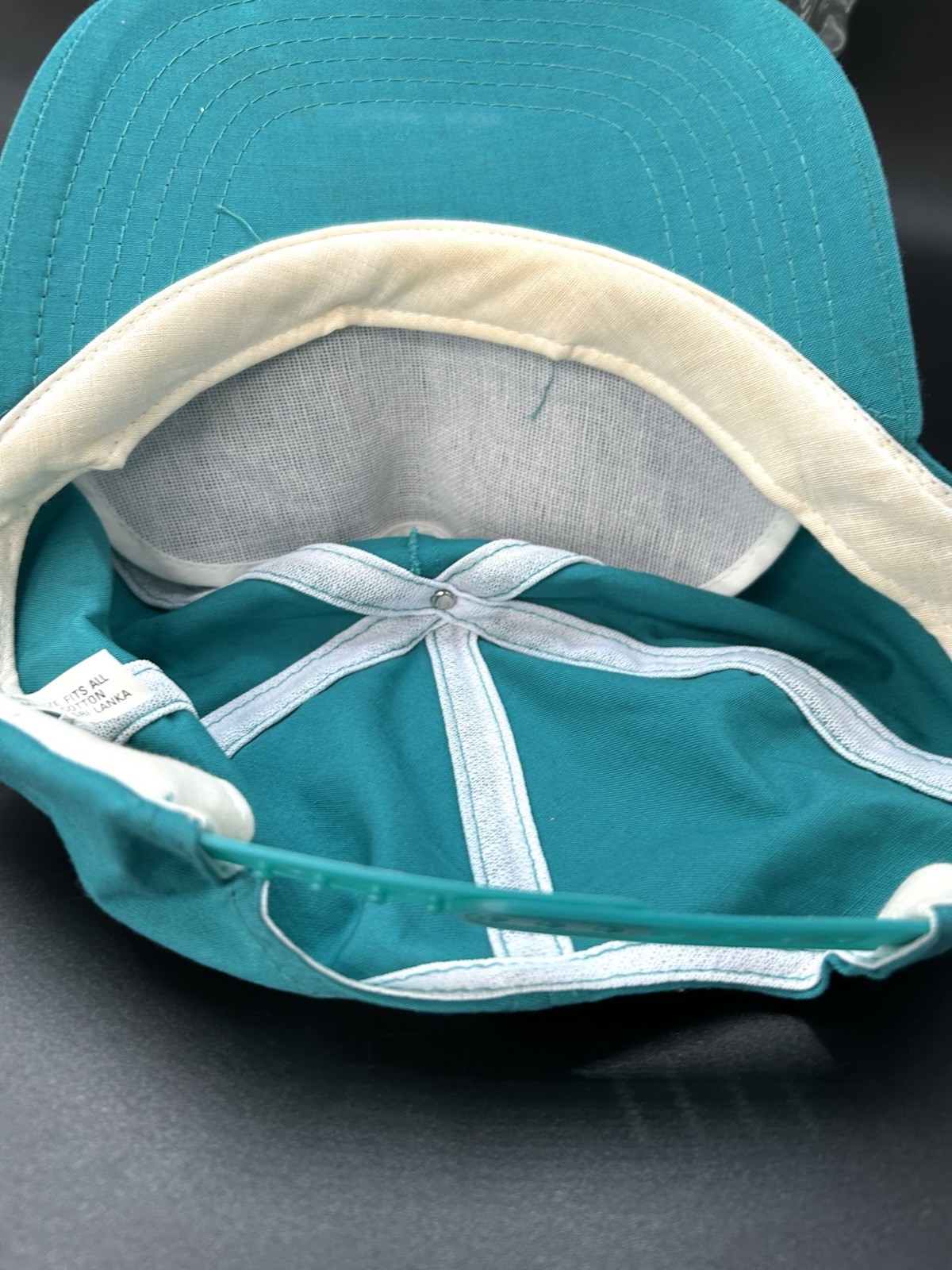 Vintage Snap-on Teal Baseball Cap Hat Adjustable Snapback Made in Sri Lanka