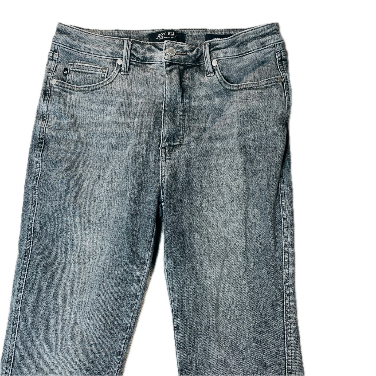 Judy Blue Jeans Womens 27 Grey Skinny Fit High Rise Acid Wash Denim Pants