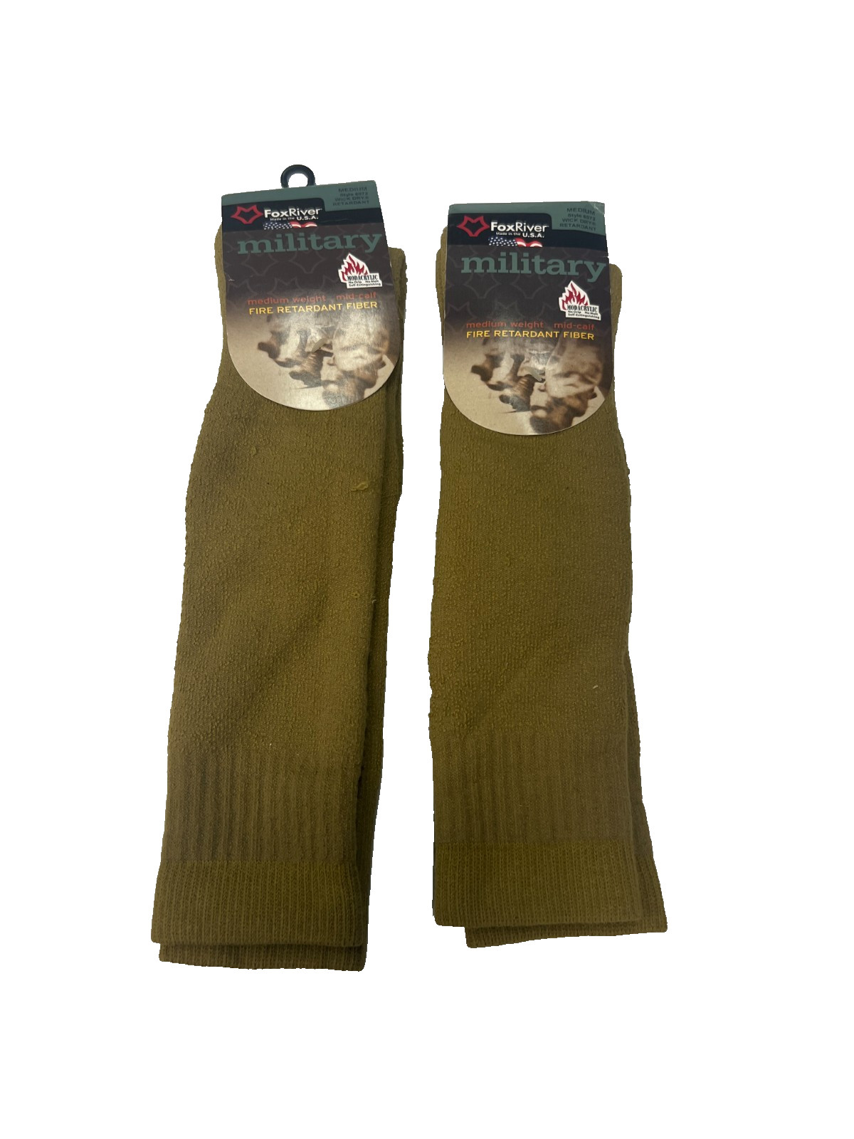 Fox RIver Military Fire Retardant FR MidCalf Sock Midweight Coyote Medium 2pack