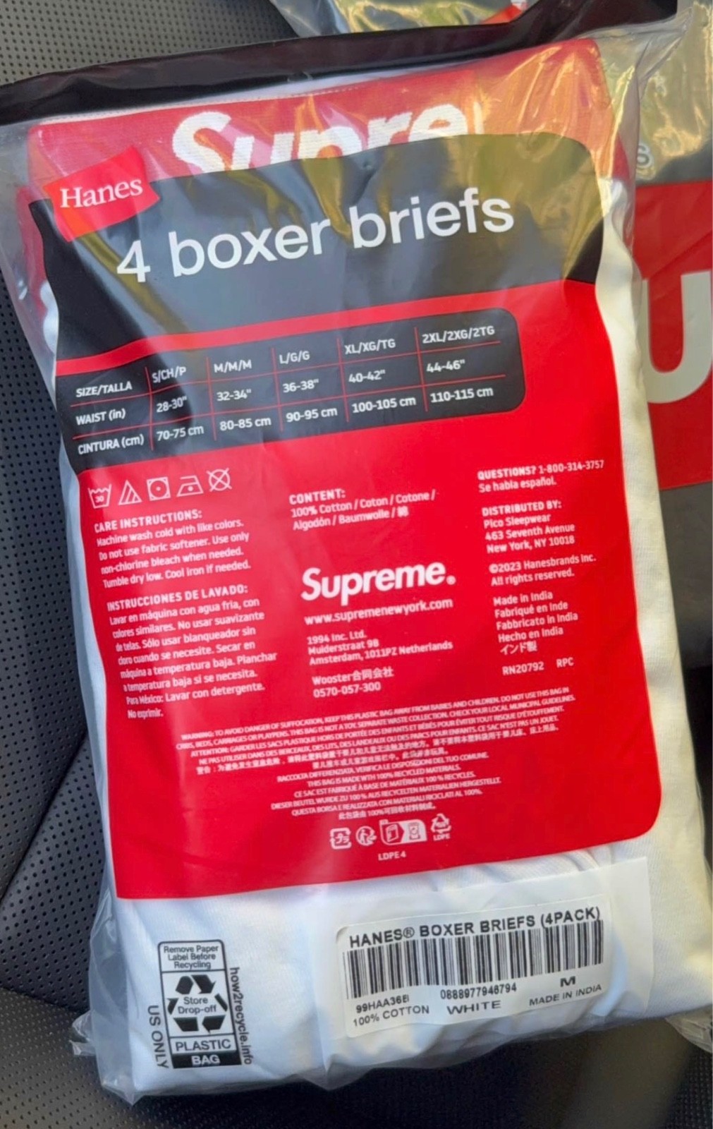 supreme hanes boxer briefs 4 pack All Size
