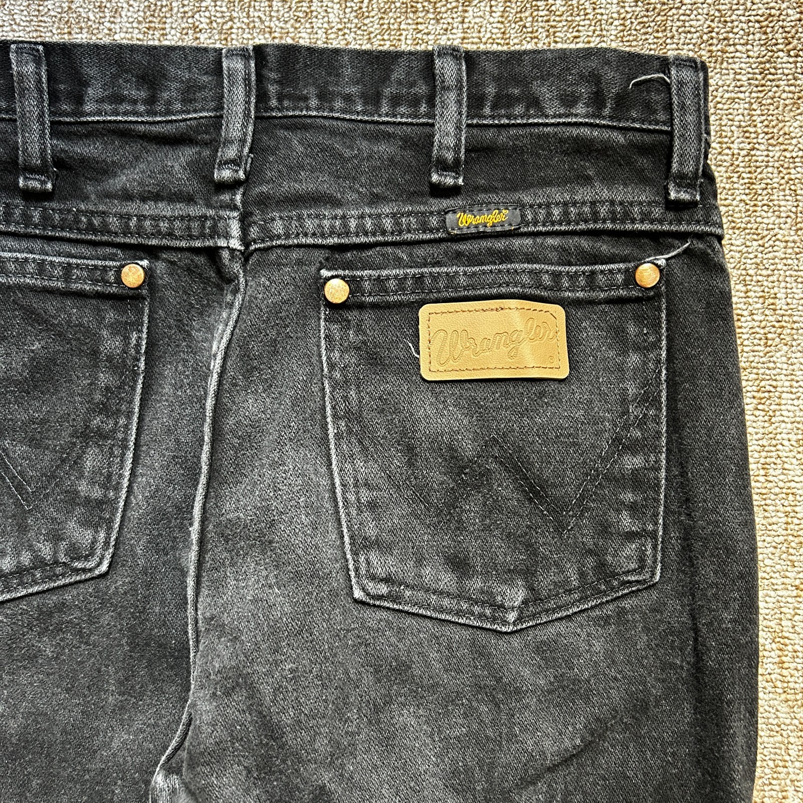 Wranger 936WBK Jeans Mens W32 L30 Black Regular Fit Straight Leg Denim