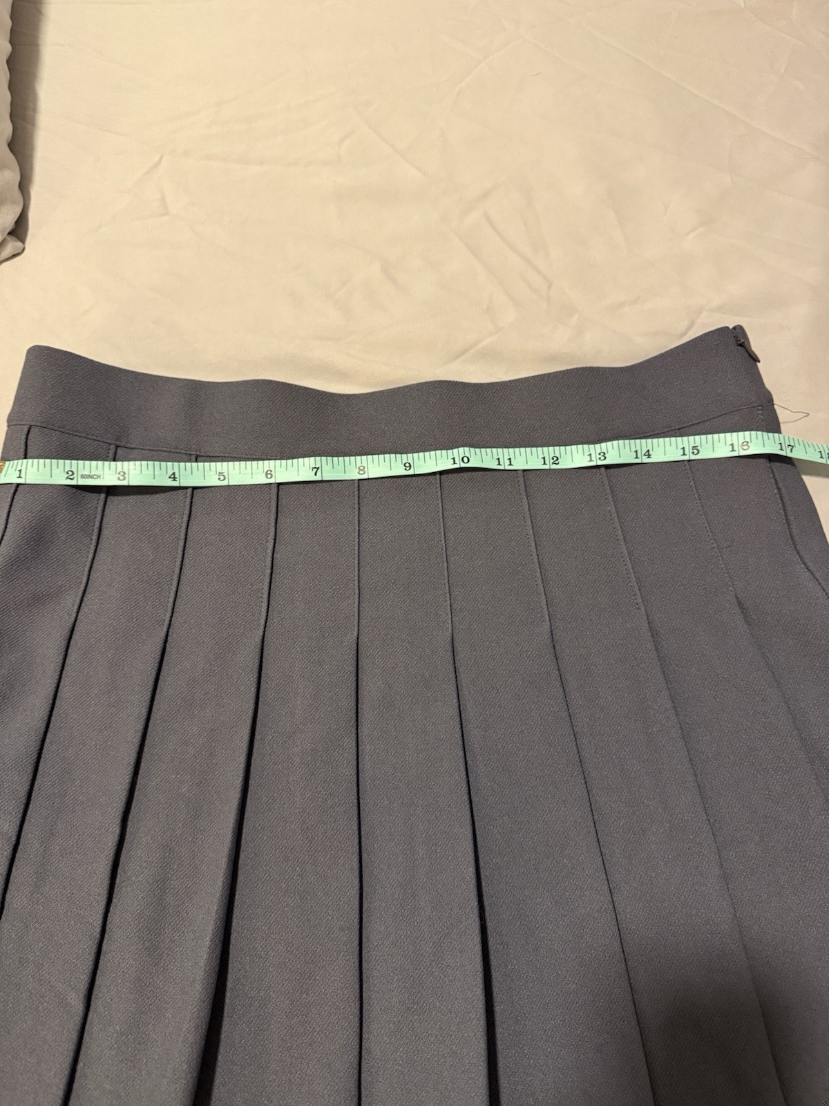 Womens Gray Solid Pleated Mini Skirt