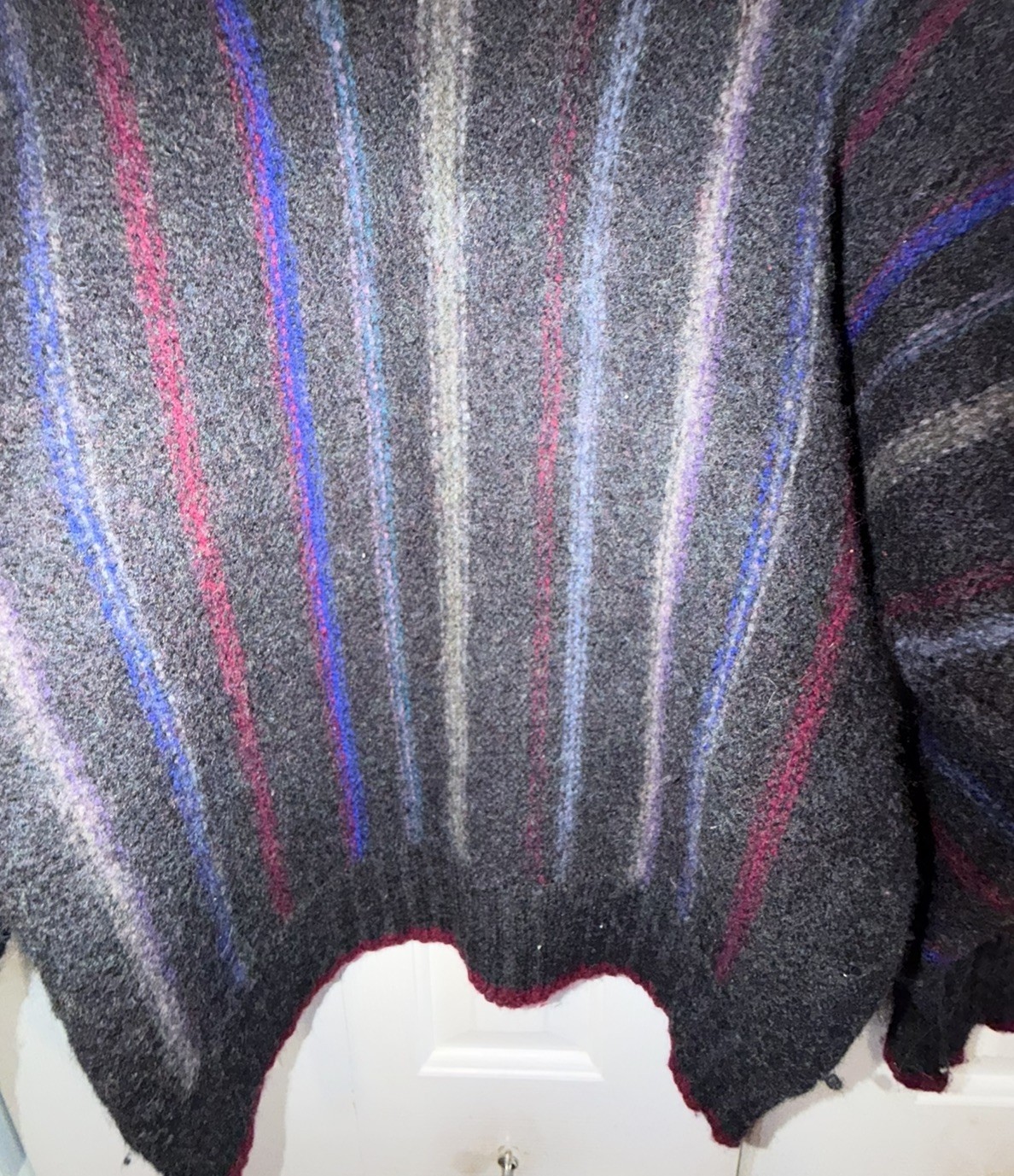 Vintage Boston Traders Knit Sweater Mens Large Wool Crewneck 90s Black + Stripes
