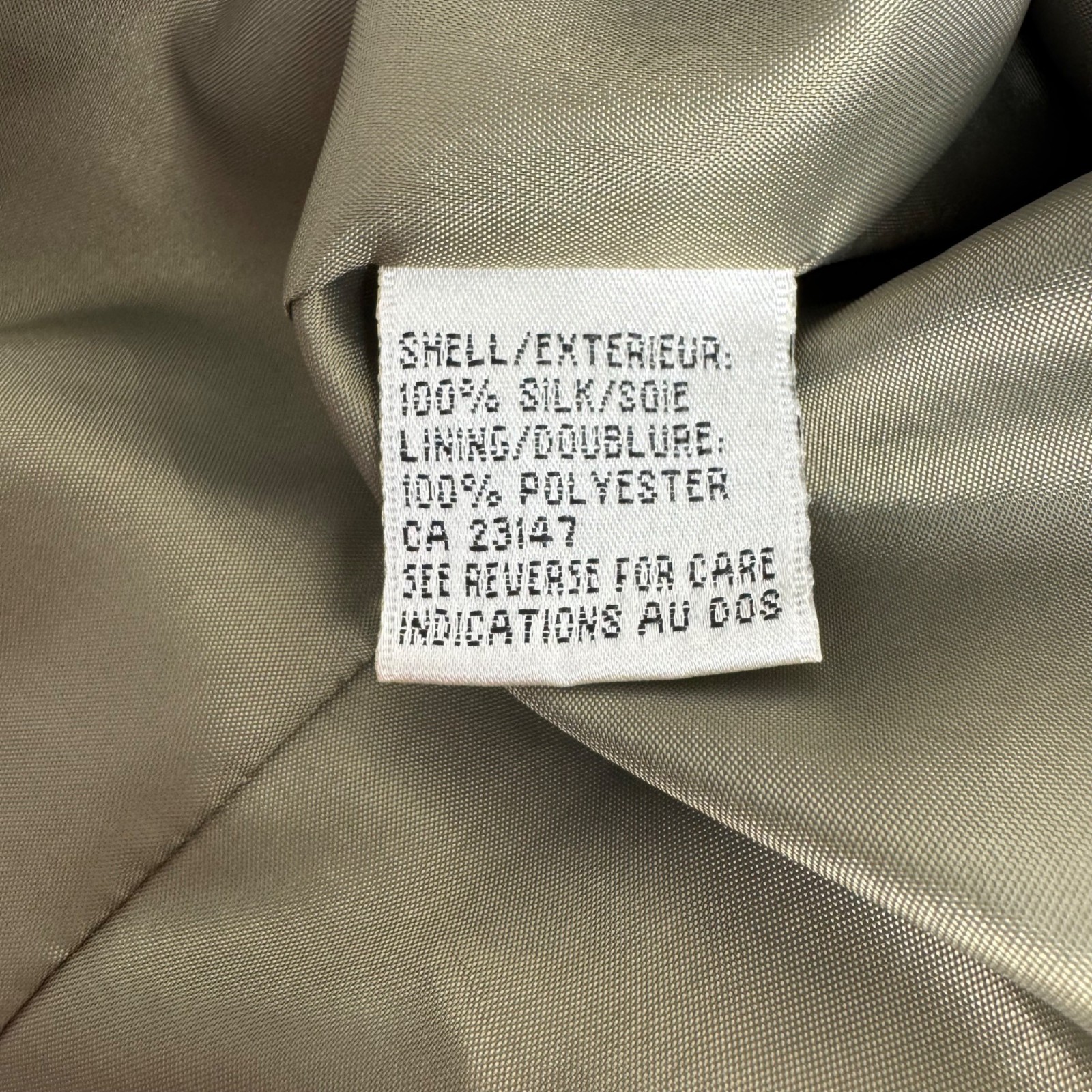Talbots 100% Silk Olive Green Jacket Size 4P Button Career Casual Safari Blazer