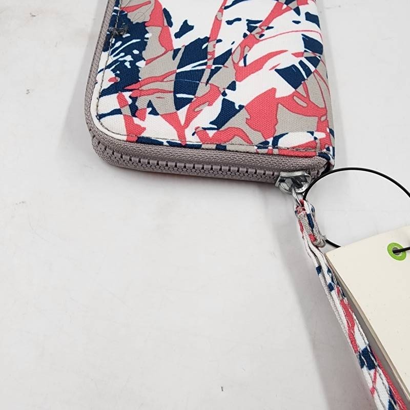 Kipling Canvas Zip Around Wallet Wristlet Women’s OS Autumnal Field Abstract