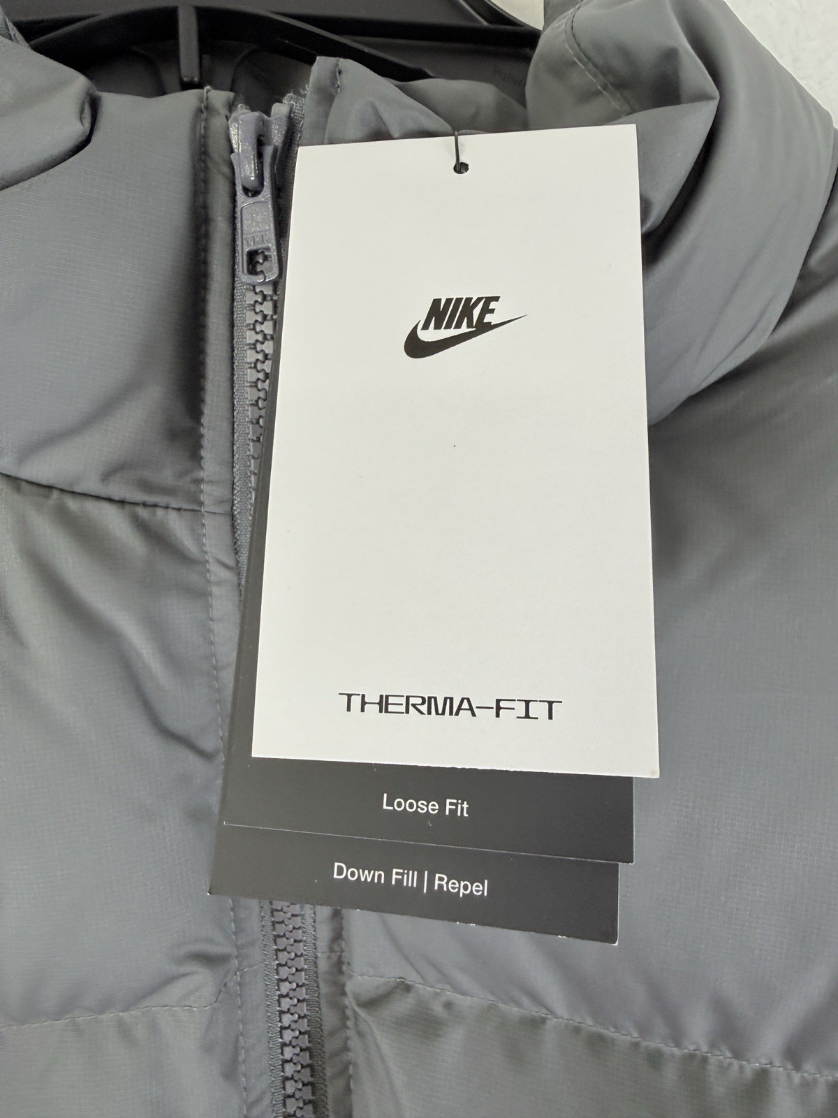 Nike Sportswear Club Puffer Jacket XXL Gray 650 Down Therma Fit Mens New NWT