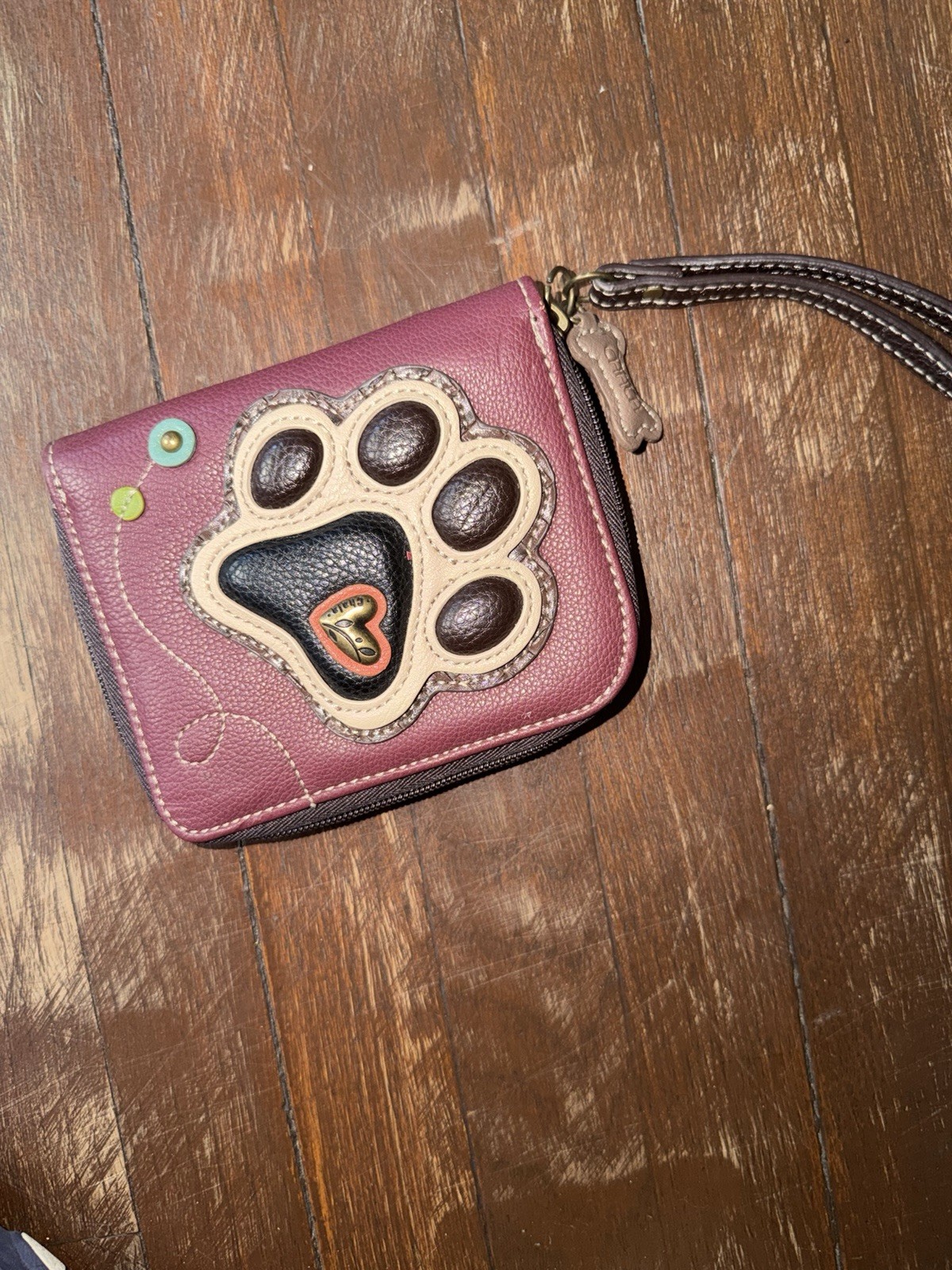 Chala Bags Paw Print Zippered Wristlet Wallet