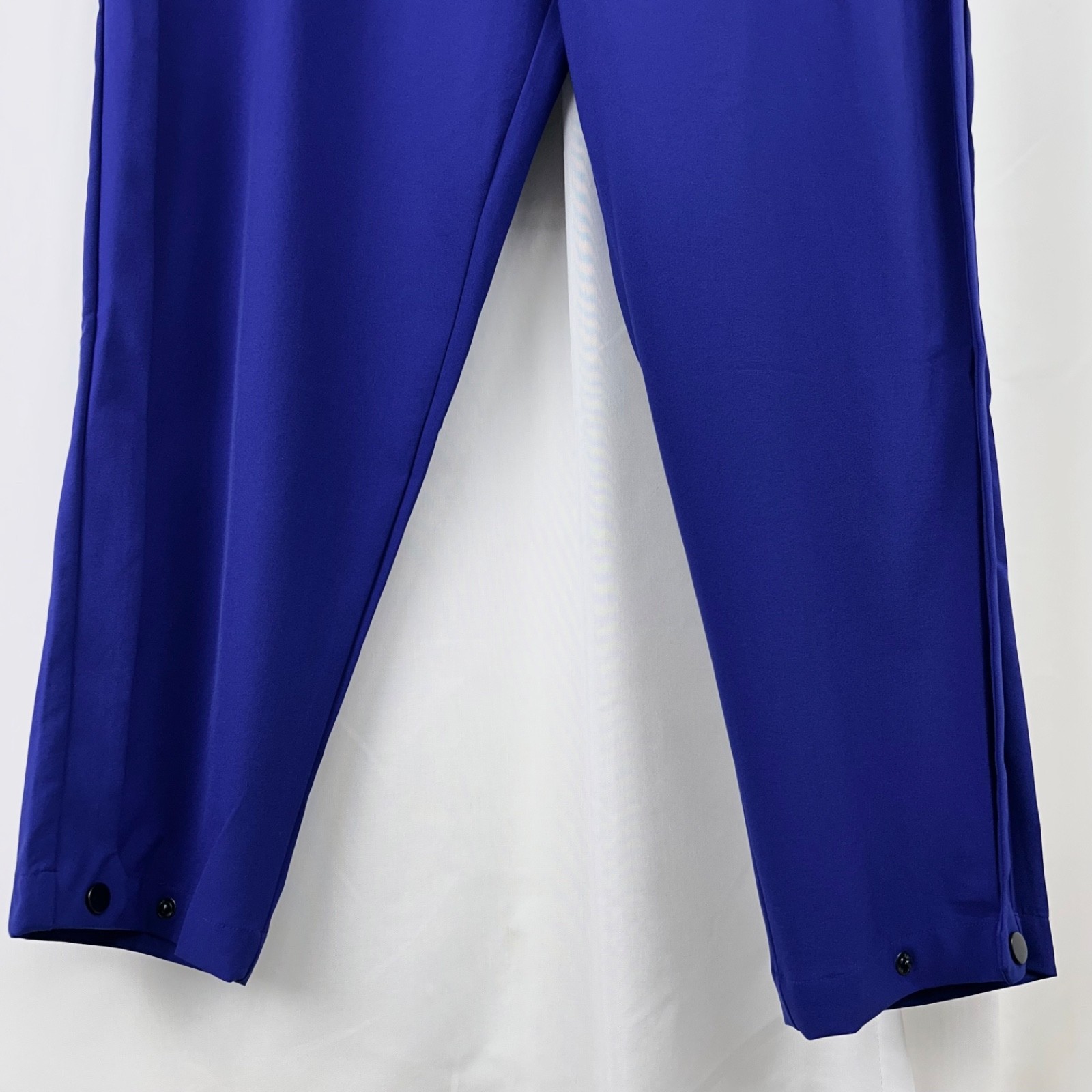 PASKHO “Sanctuary” Cropped Pleated Stretch-Tech Travel Pants “New Blue” L