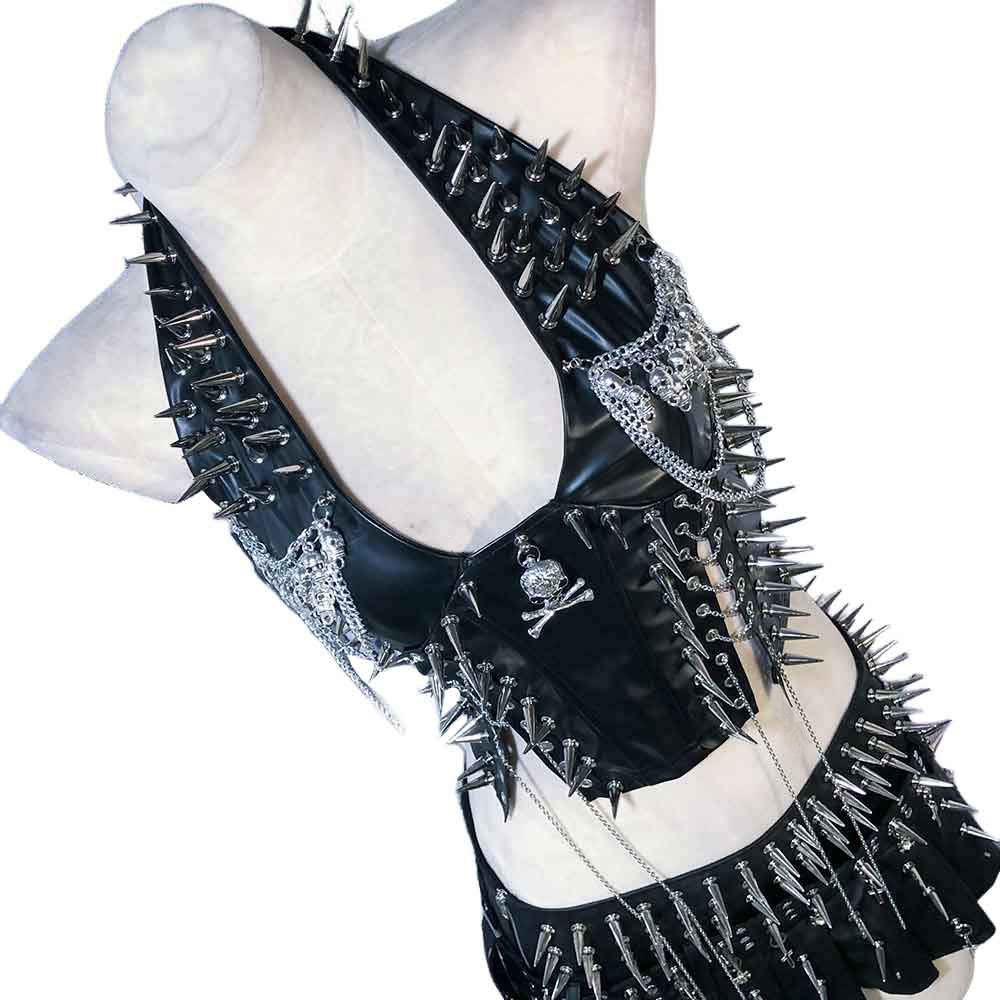 Goth Tops Emo Clothing Grunge Y2K Gothic Tank Punk Rock Clothes Spiked