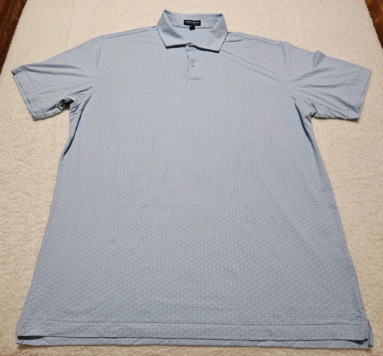 Peter Millar Crown Crafted Men’s XL Blue Sports Car Print Performance Polo