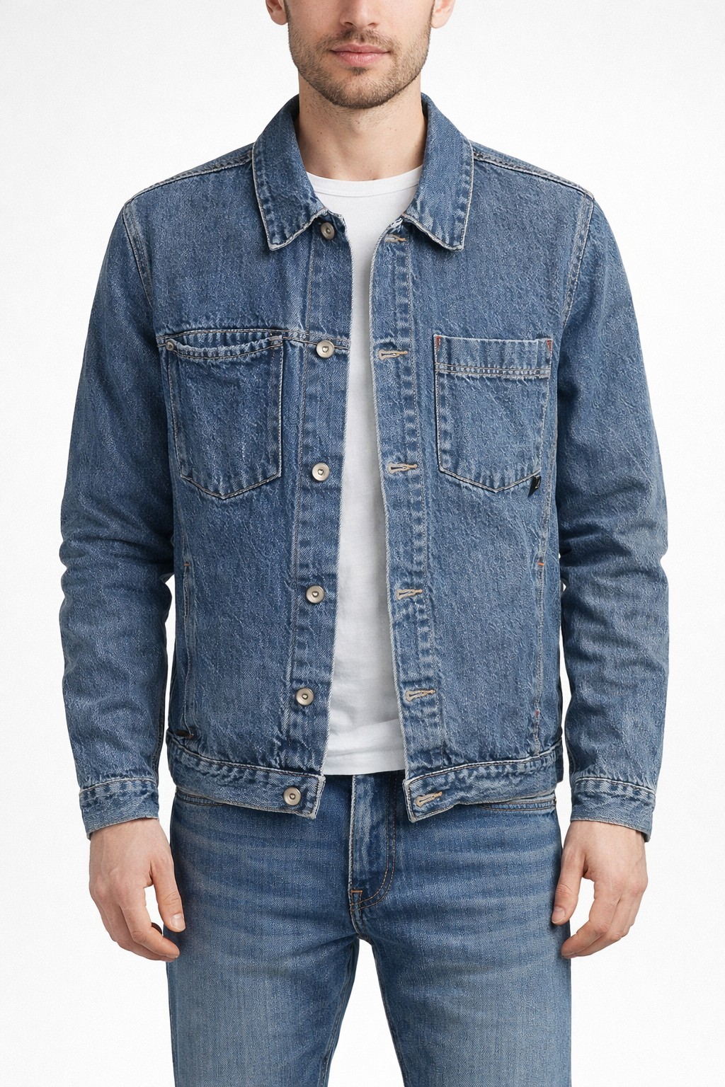 Eisenegger Jeans Vintage Men’s Blue Denim 100% Cotton Button Up Jacket Size S