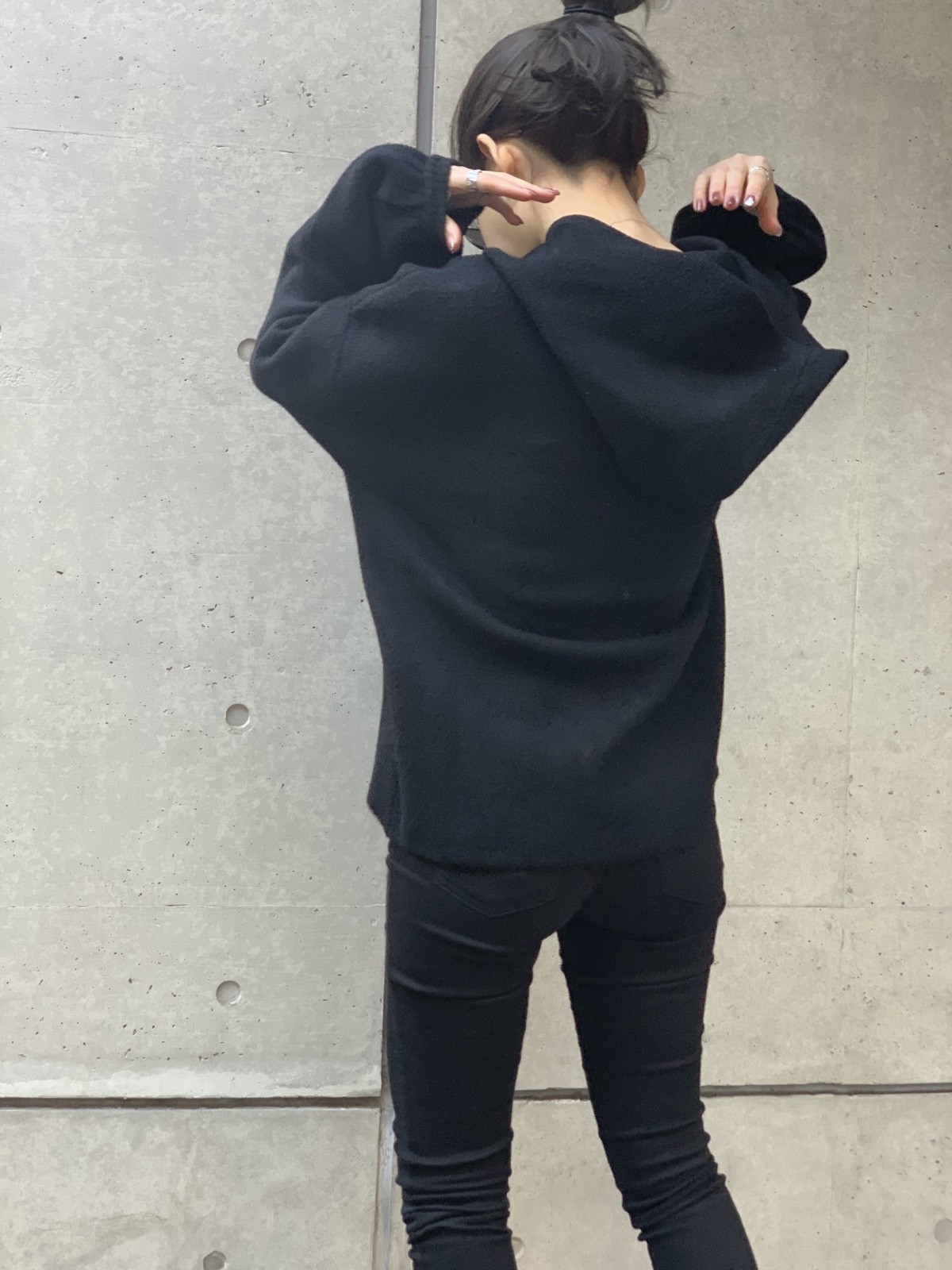 luffy Oversized Pullover Top Mock Neck Women One Size Black Ivory